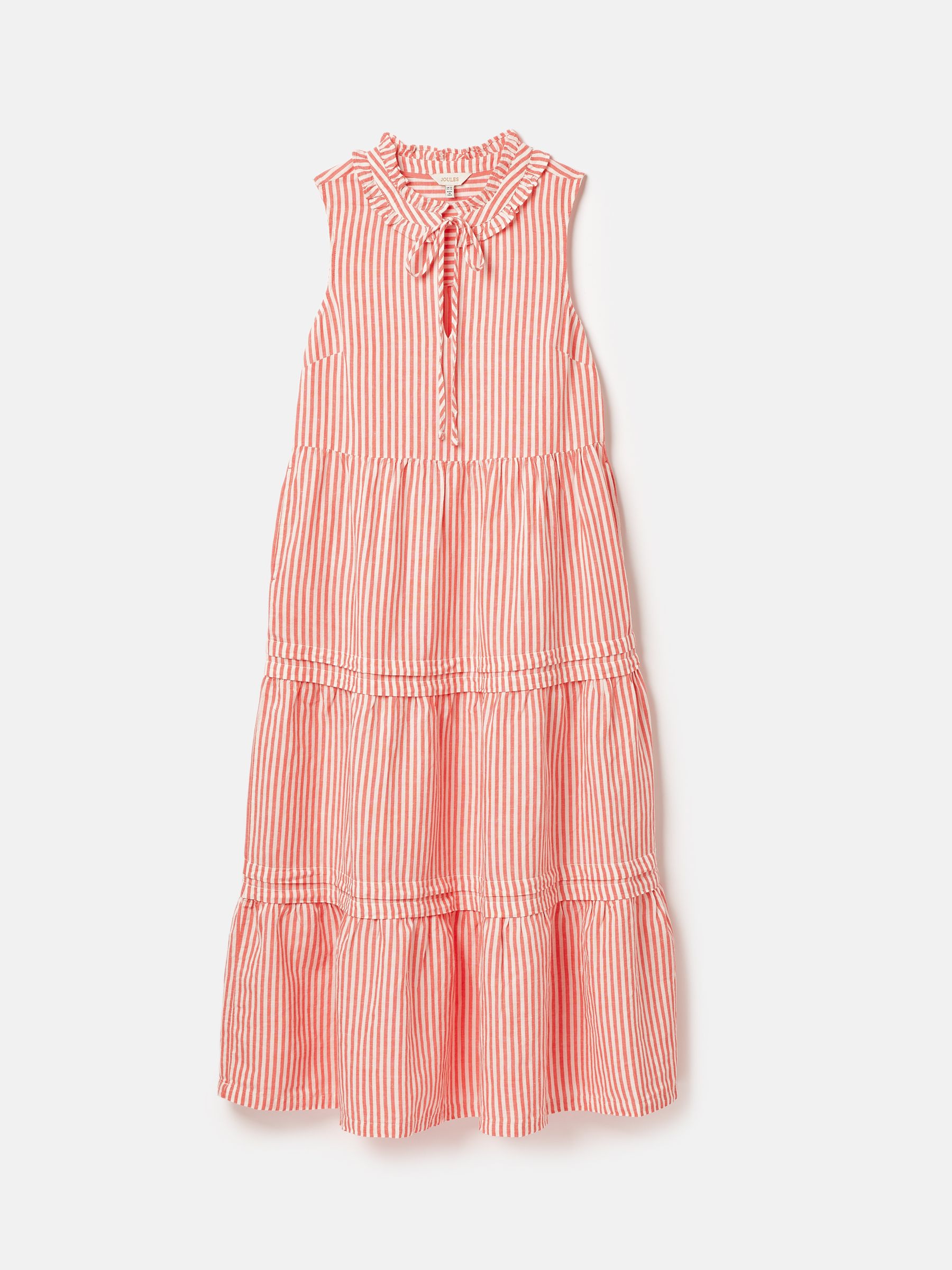 Ophelia Red & White Sleeveless Tiered Dress - Image 8 of 8