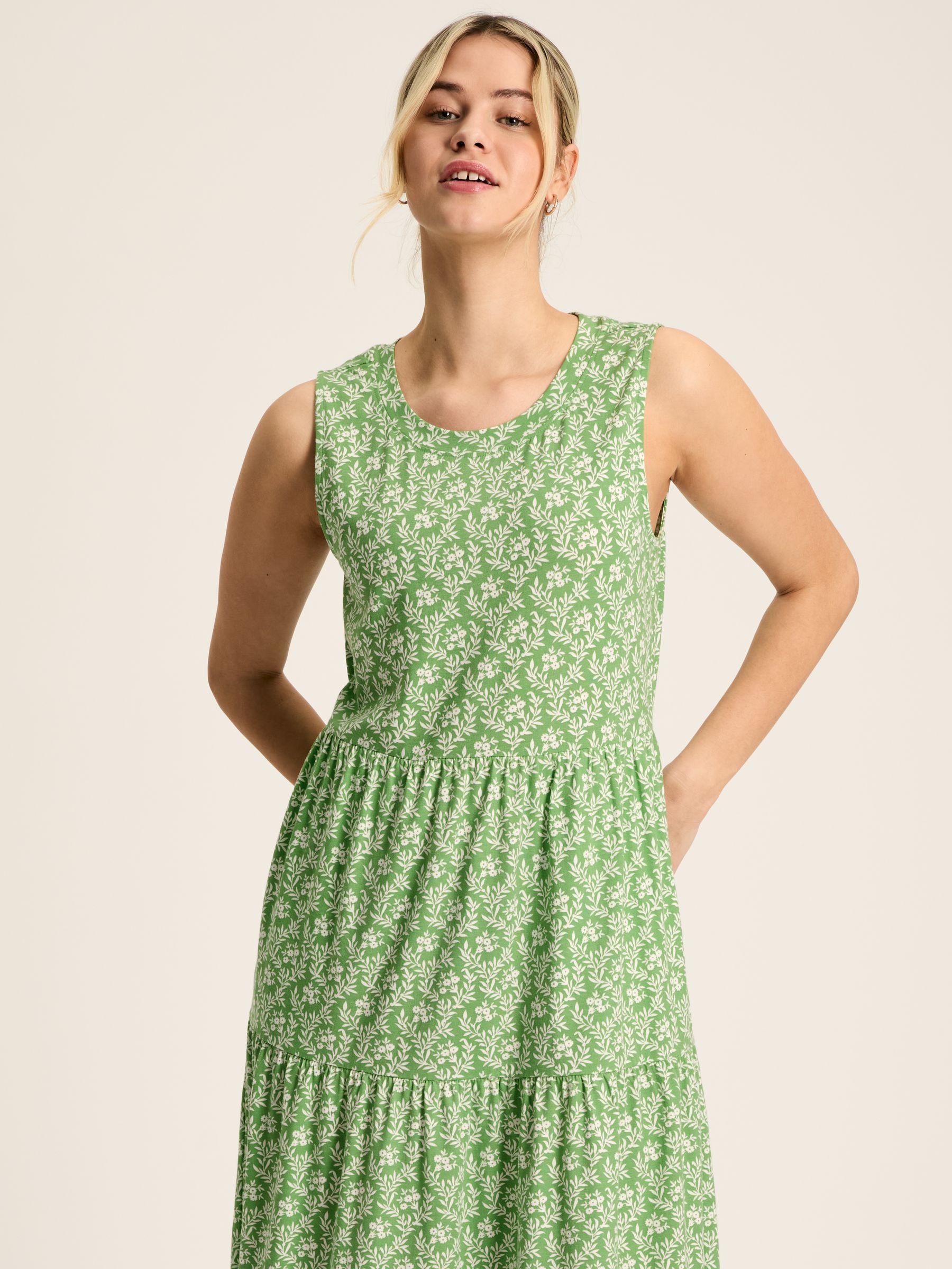 Jayne Green Jersey Tiered Dress - Image 4 of 7