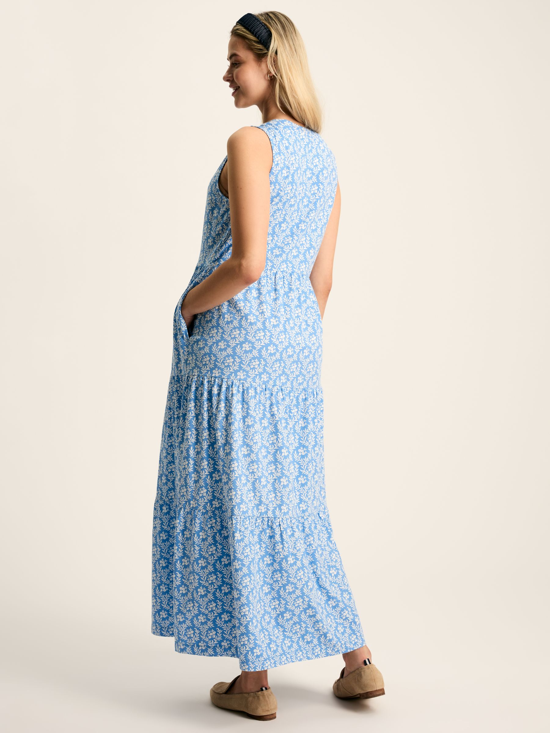 Jayne Blue Jersey Tiered Dress - Image 2 of 7