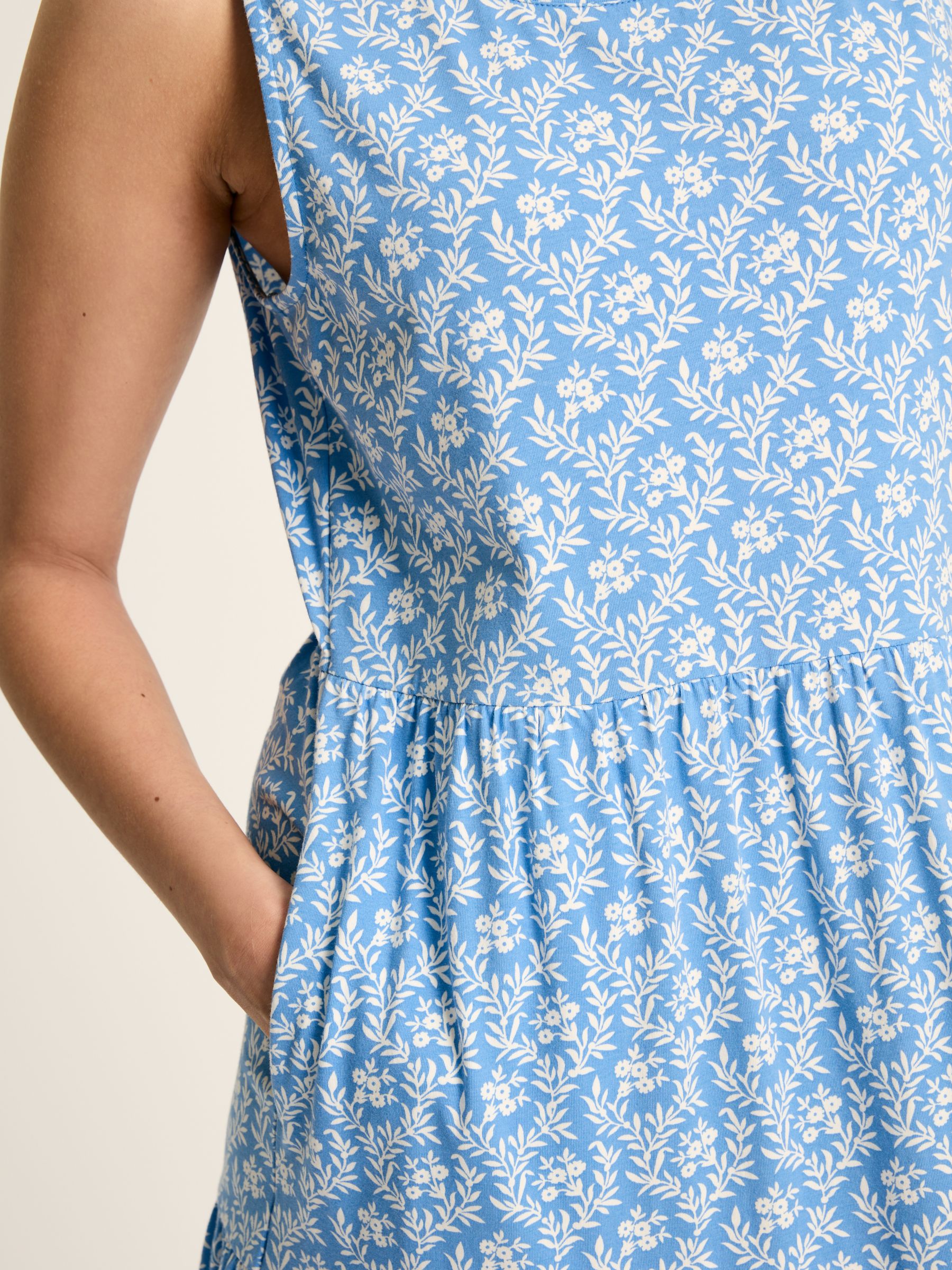 Jayne Blue Jersey Tiered Dress - Image 5 of 7