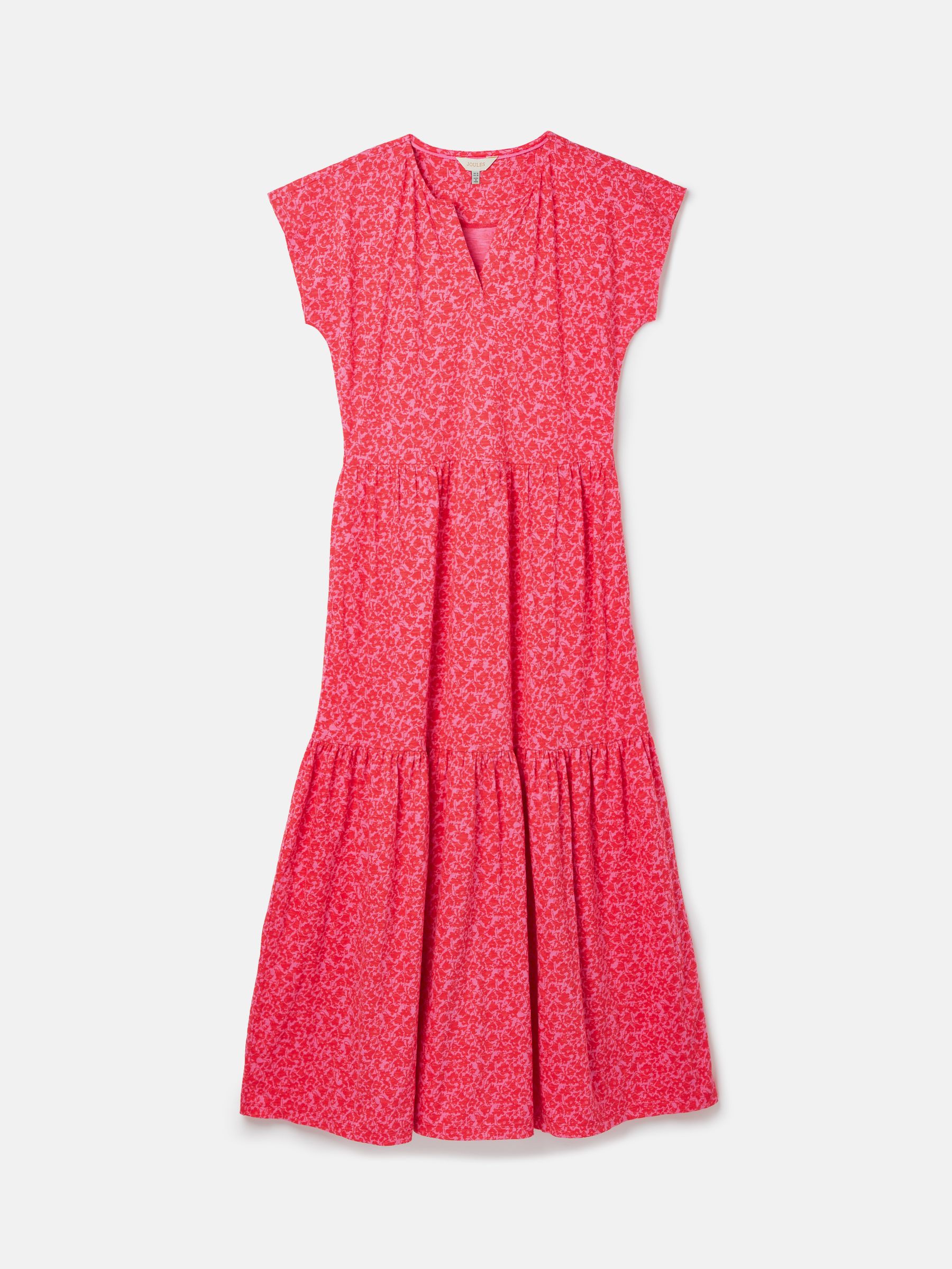 Ariana Pink Jersey Tiered Dress - Image 7 of 7