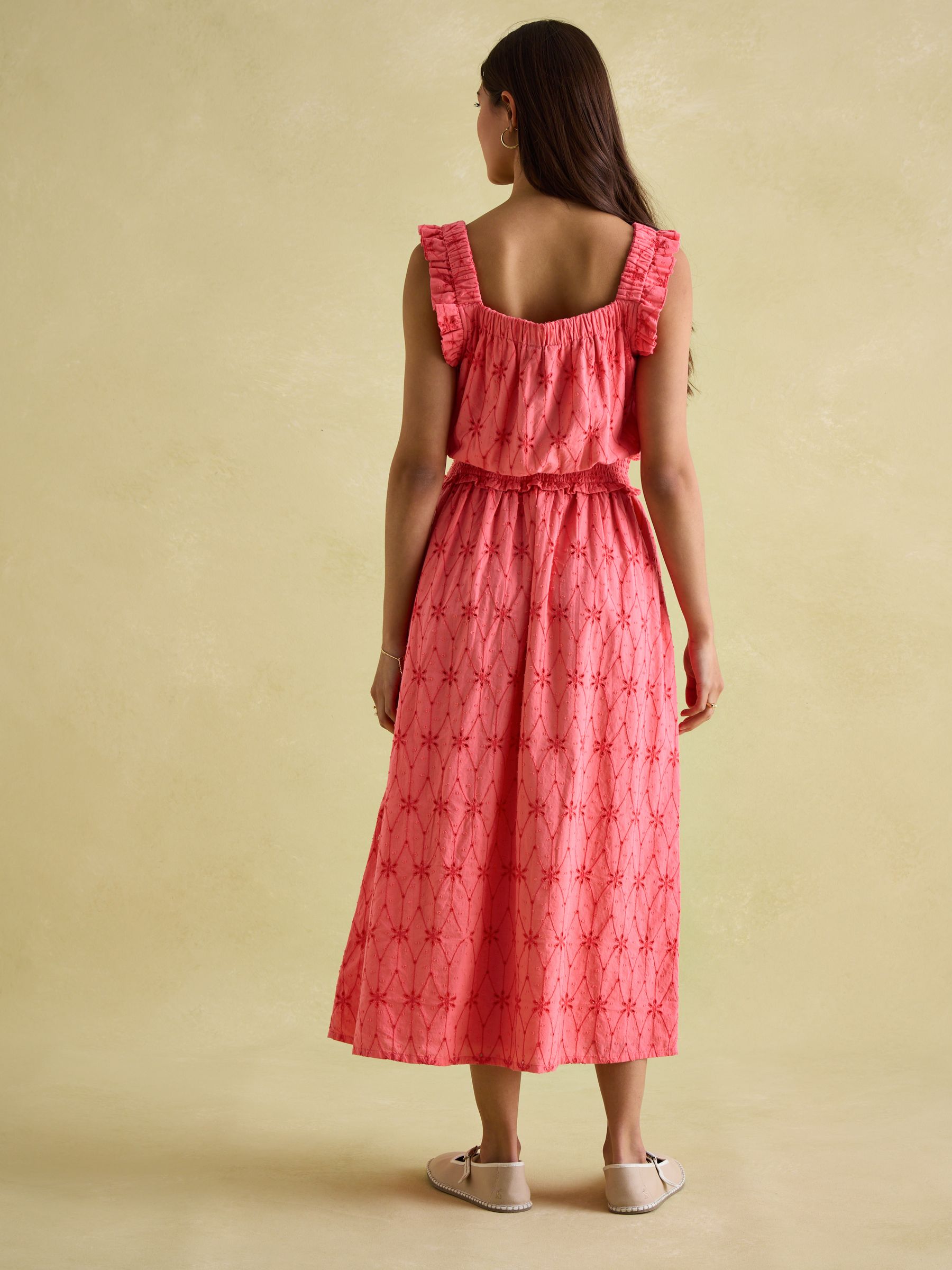 Nadia Coral Pink Broderie Sun Dress - Image 3 of 6