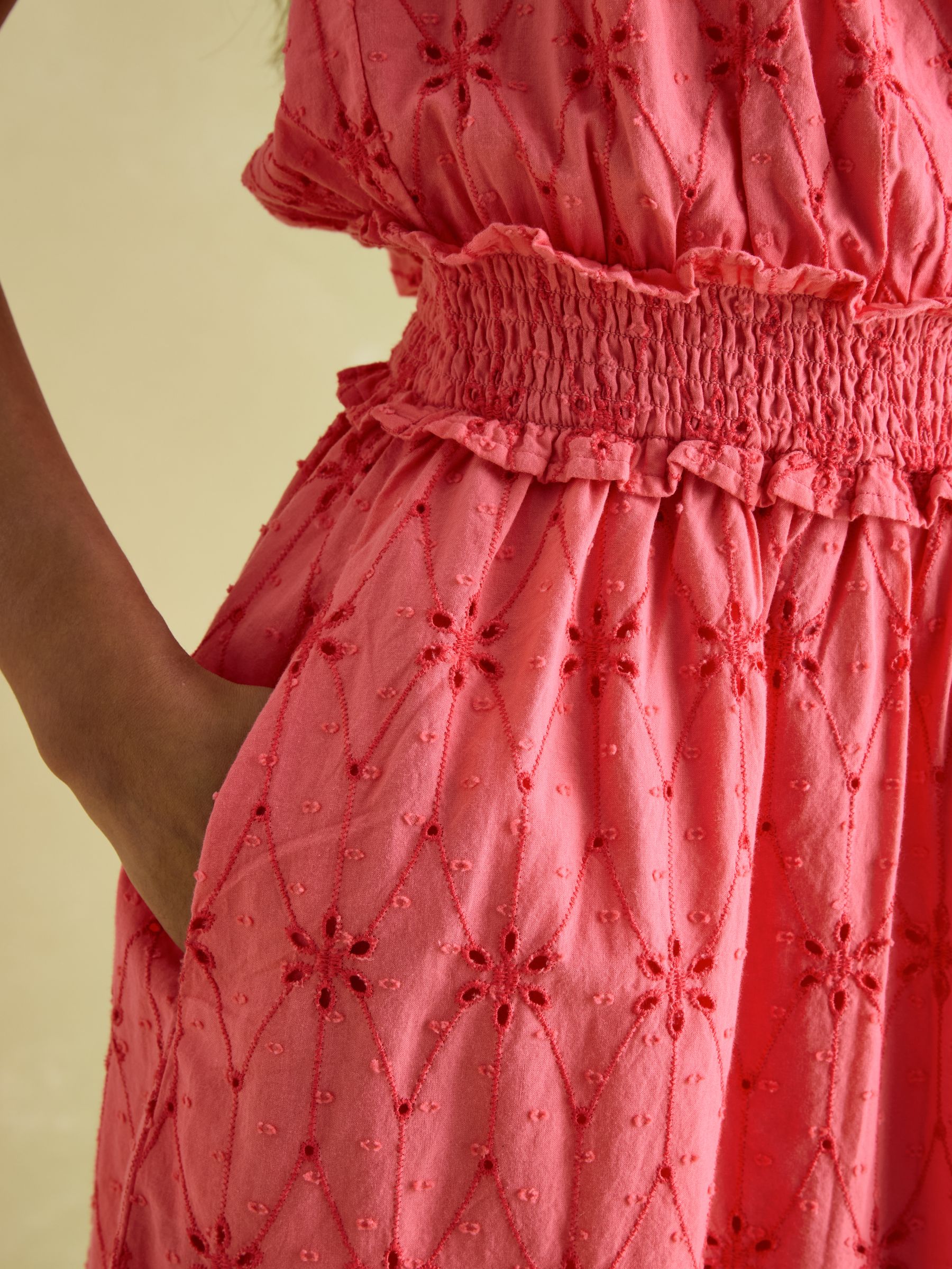 Nadia Coral Pink Broderie Sun Dress - Image 5 of 6