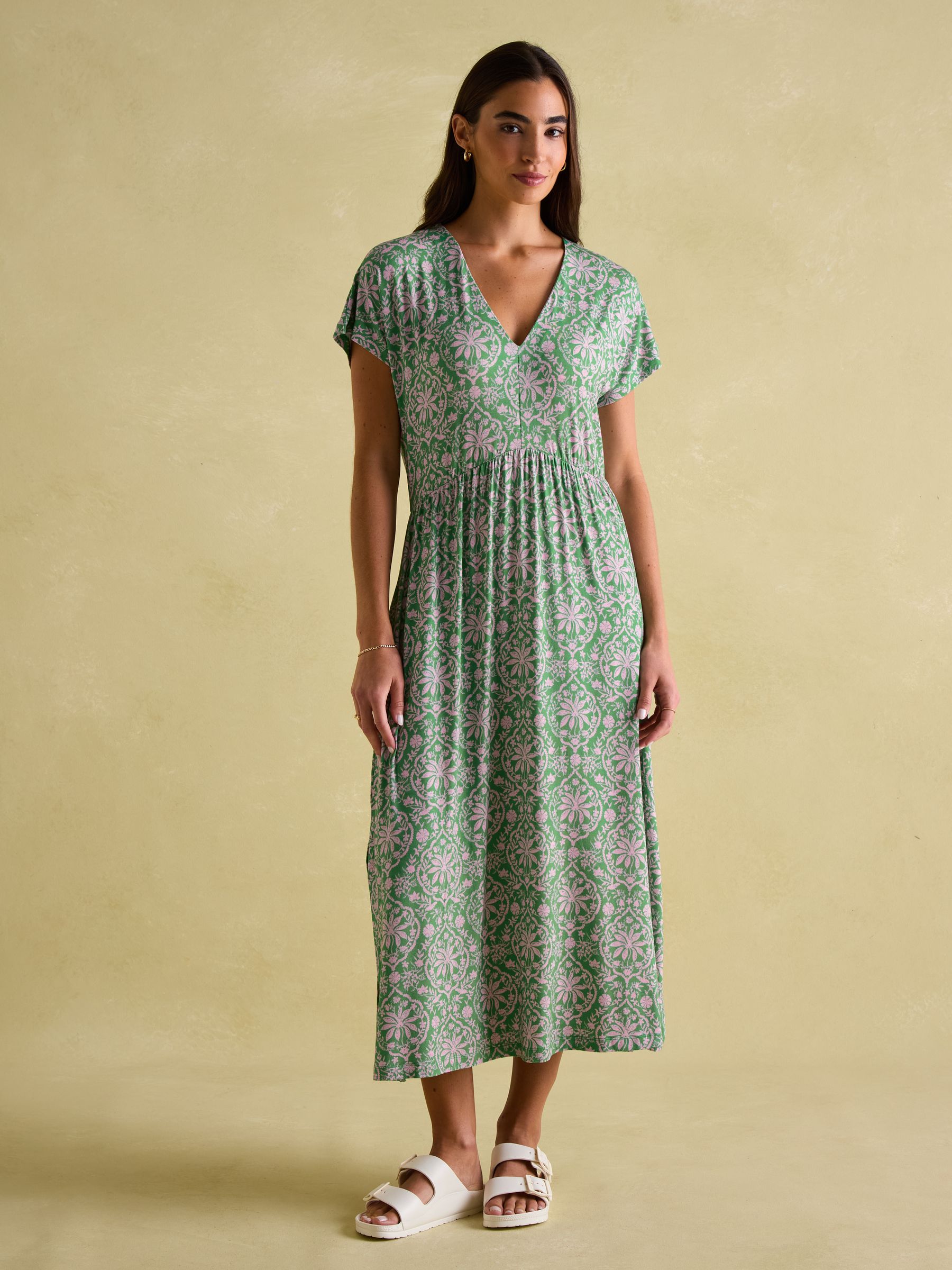 Nia Green Jersey V-Neck Beach Dress - Image 5 of 6