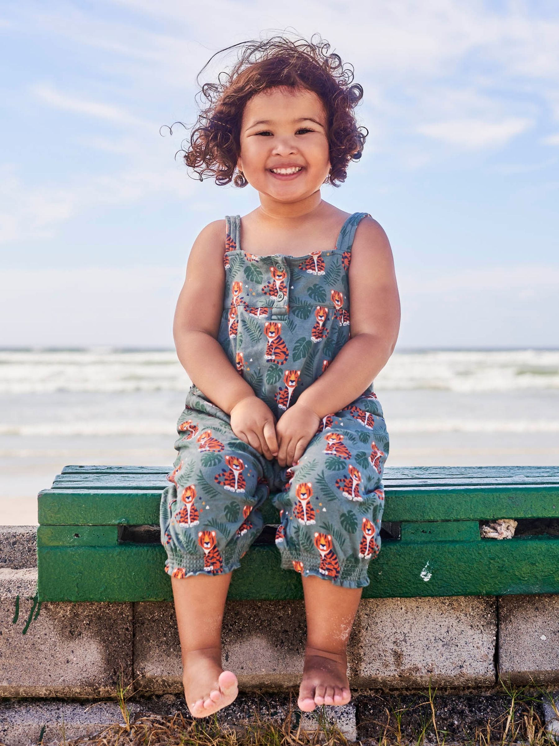 Khaki Girls Tiger Print Jumpsuit - Image 1 of 3