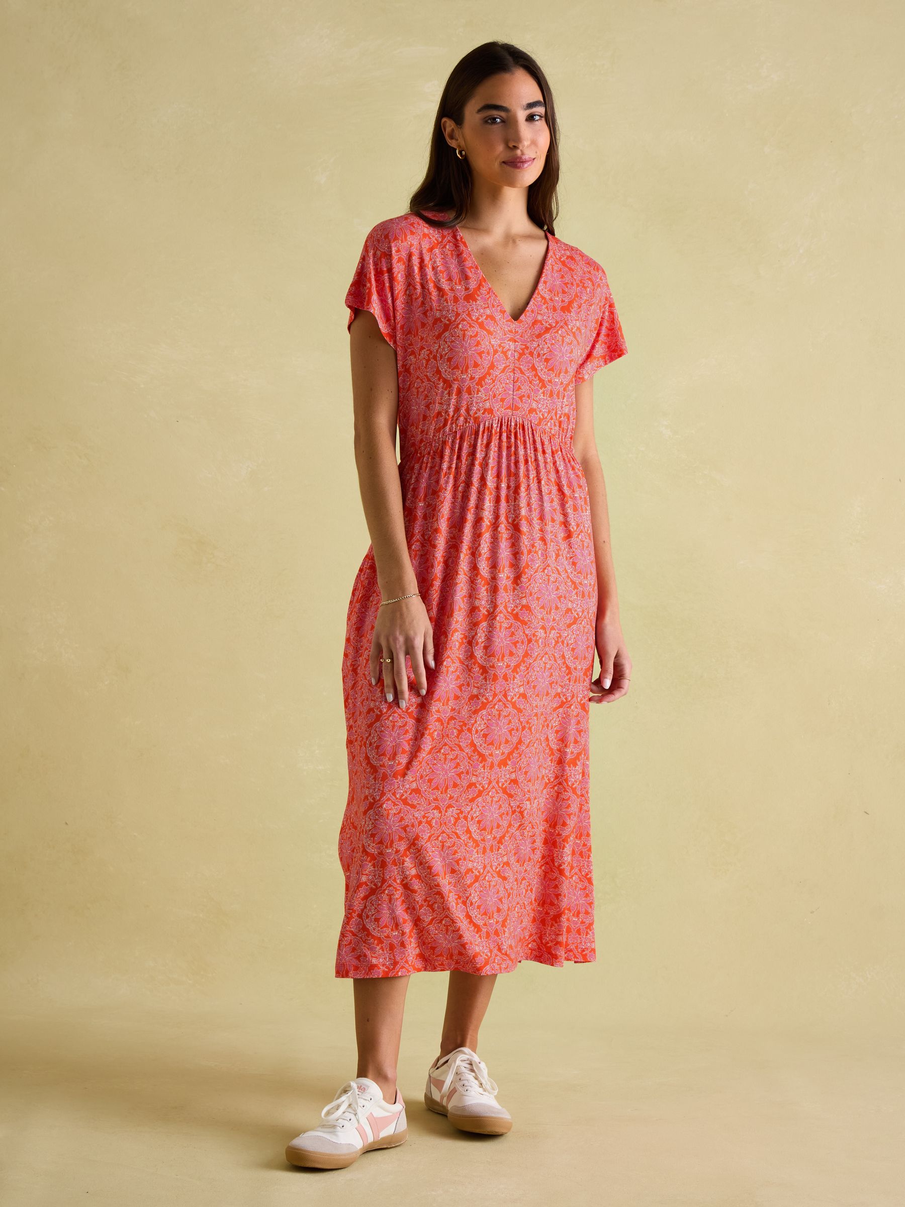 Nia Pink Jersey V-Neck Beach Dress - Image 6 of 7