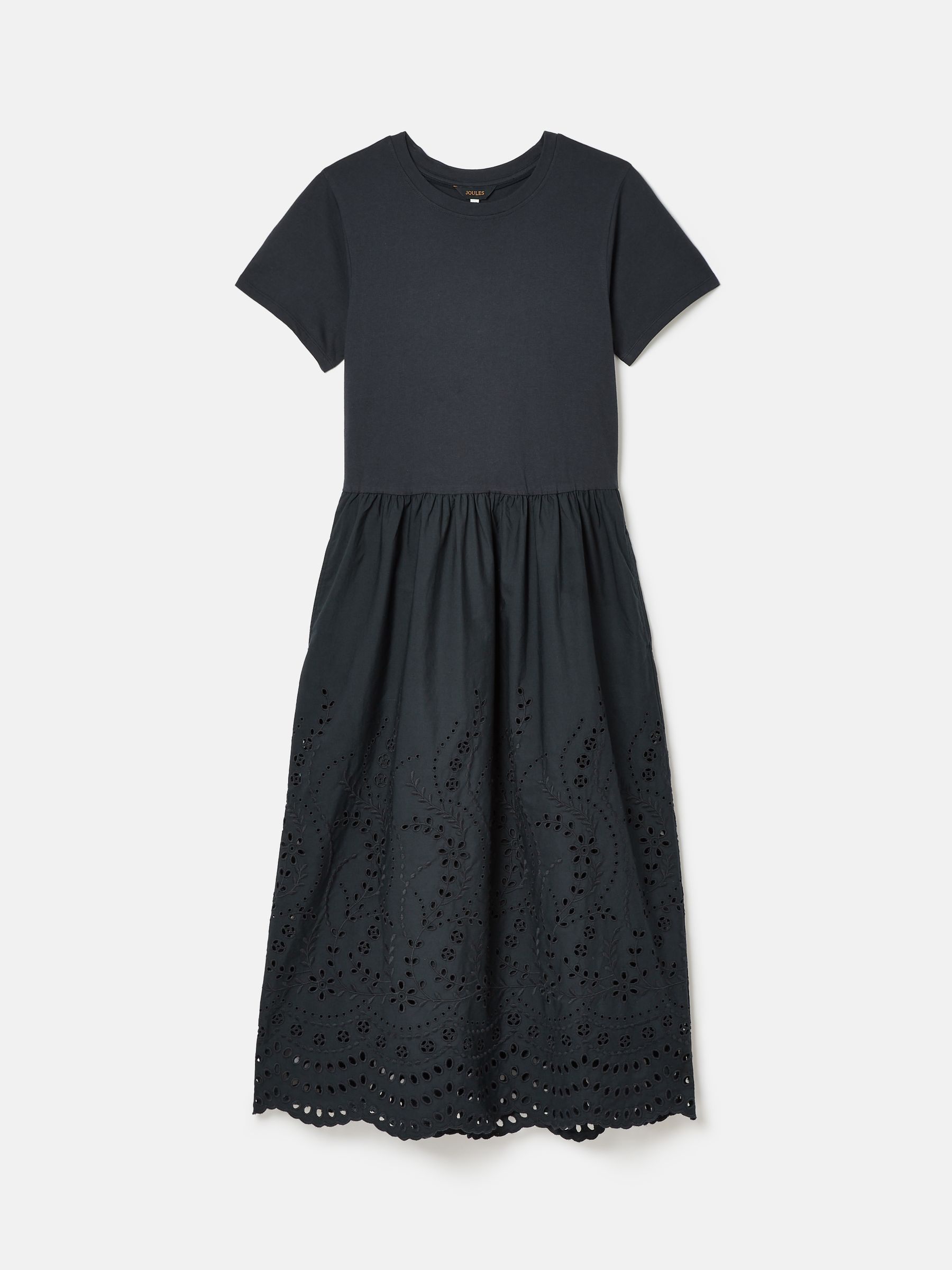 Reid Navy Broderie 100% Cotton Dress - Image 6 of 6