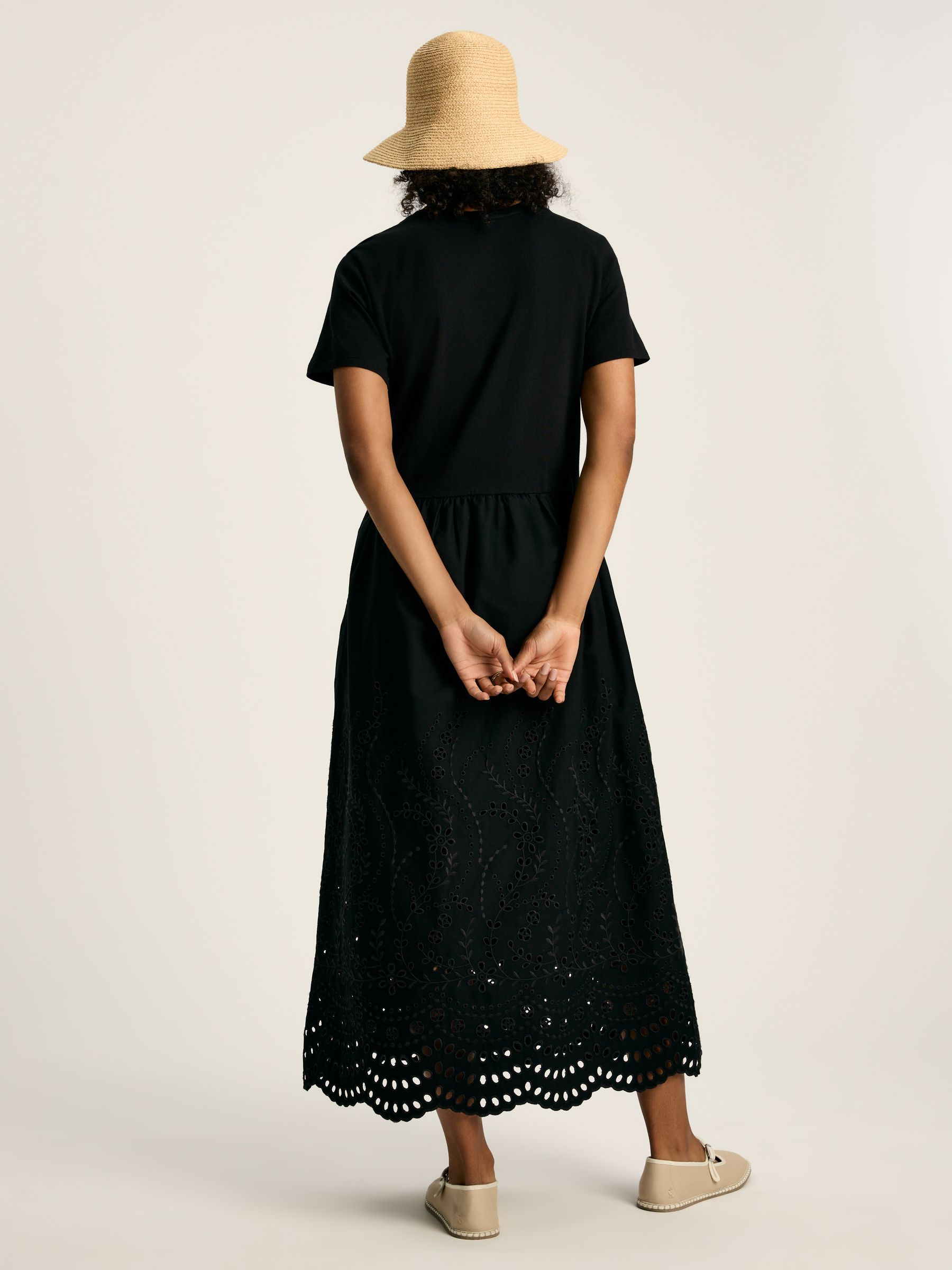 Reid Black Broderie 100% Cotton Dress - Image 2 of 6