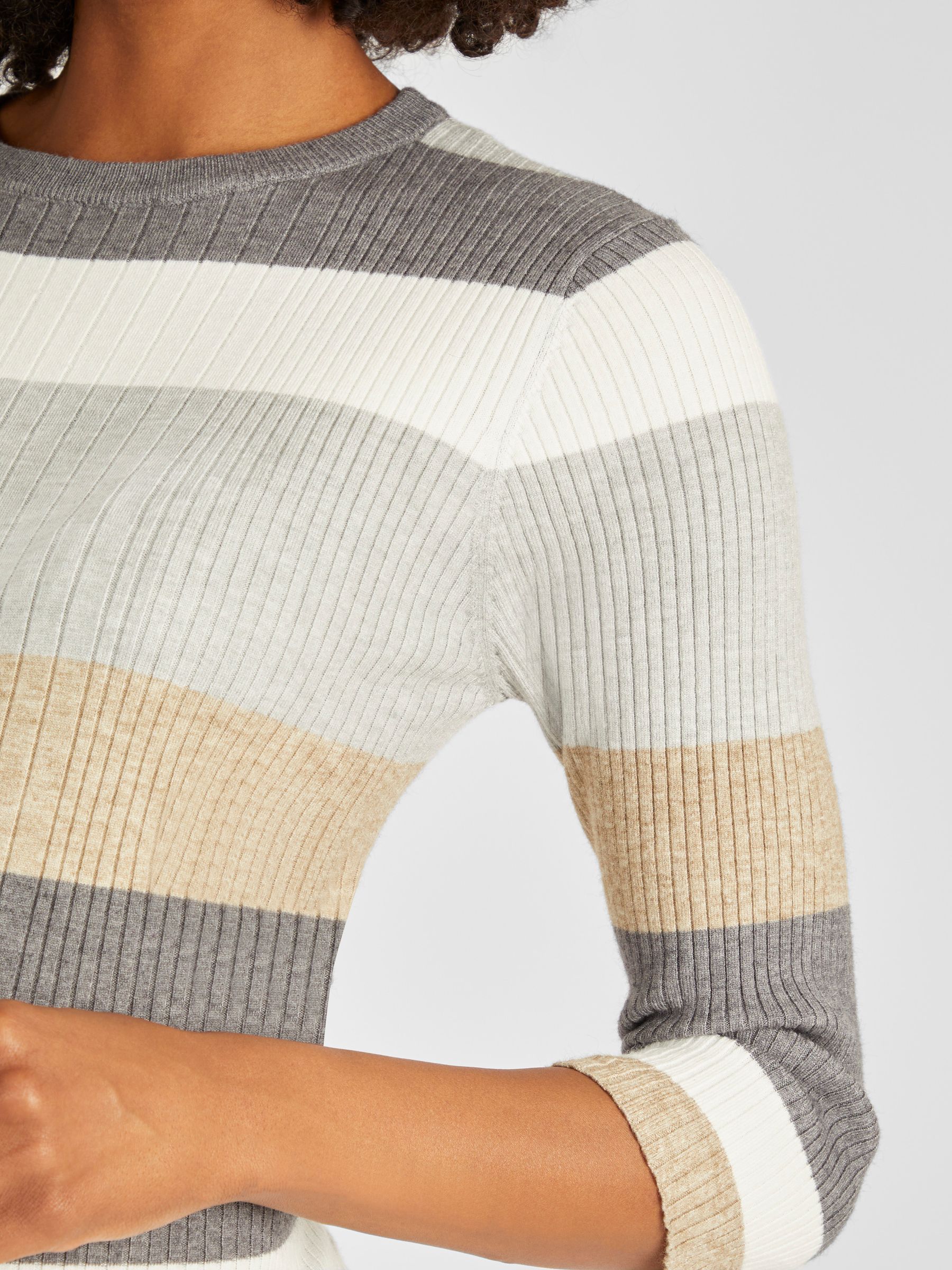 Grey Stripe Knitted Tube Maternity Dress - Image 4 of 4