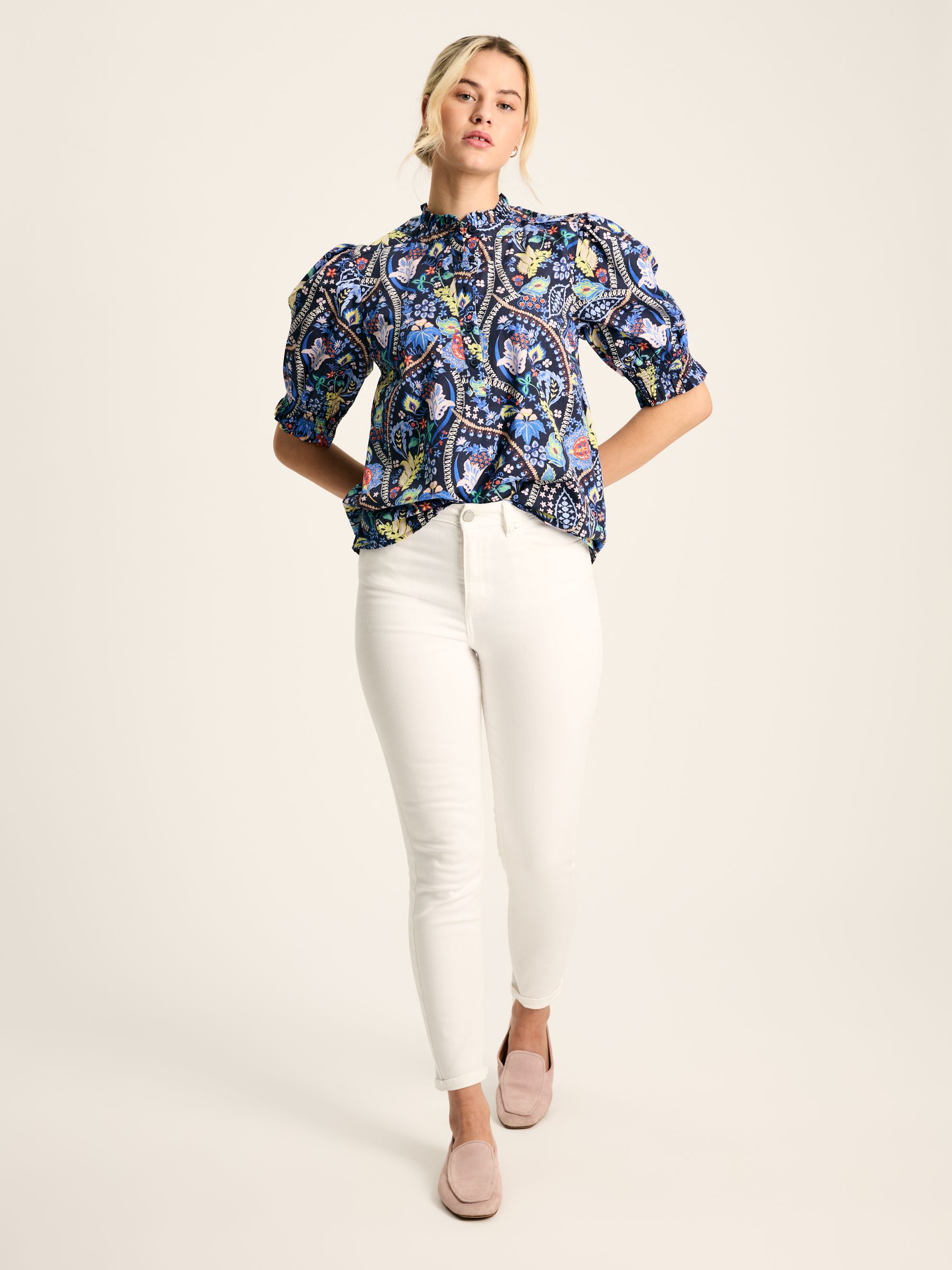 Elle Blue Frill Blouse - Image 3 of 7