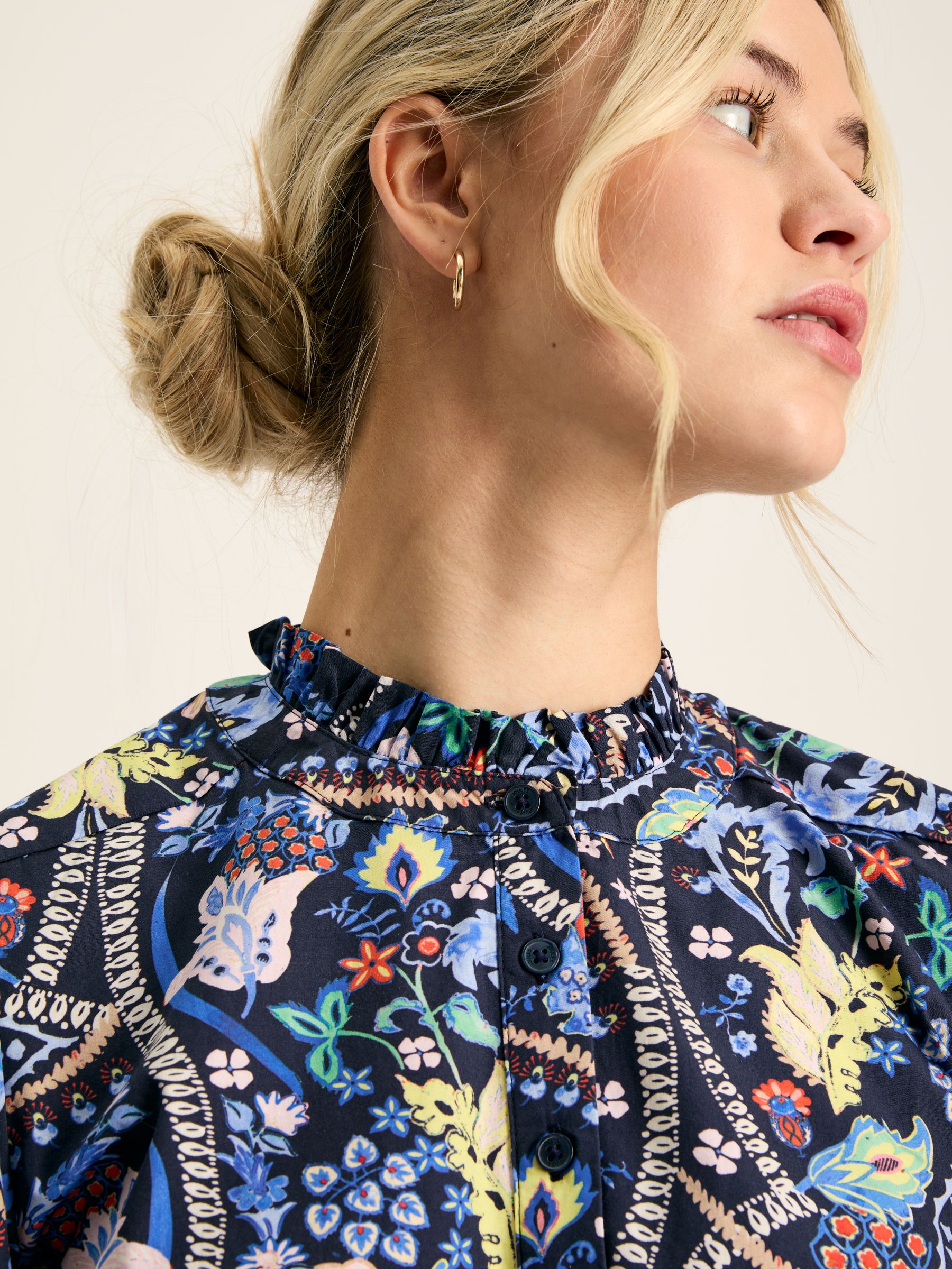 Elle Blue Frill Blouse - Image 4 of 7