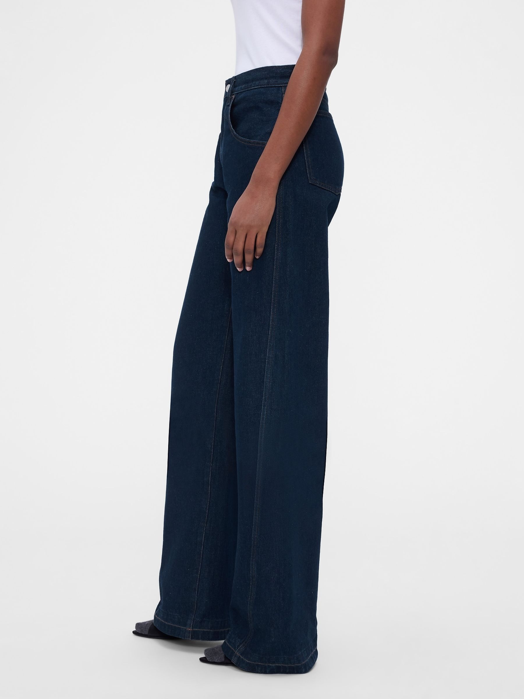 Gap x Victoria Beckham Dark Wash Low Slung Baggy Jeans - Image 4 of 10