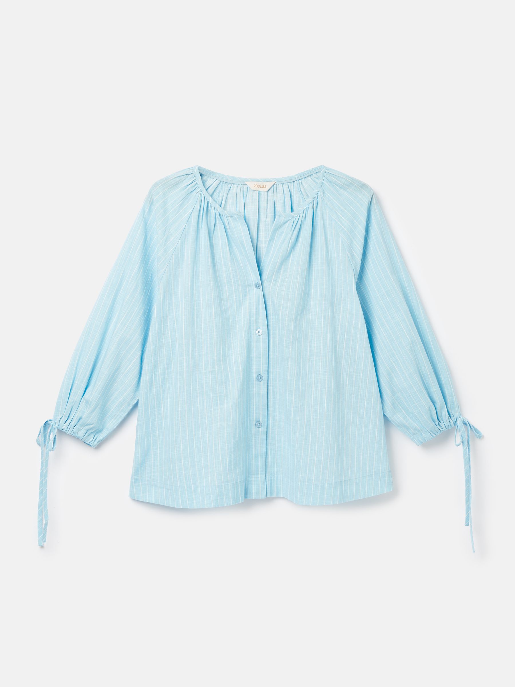Sylvie Blue/White Tie Cuff Blouse - Image 5 of 5