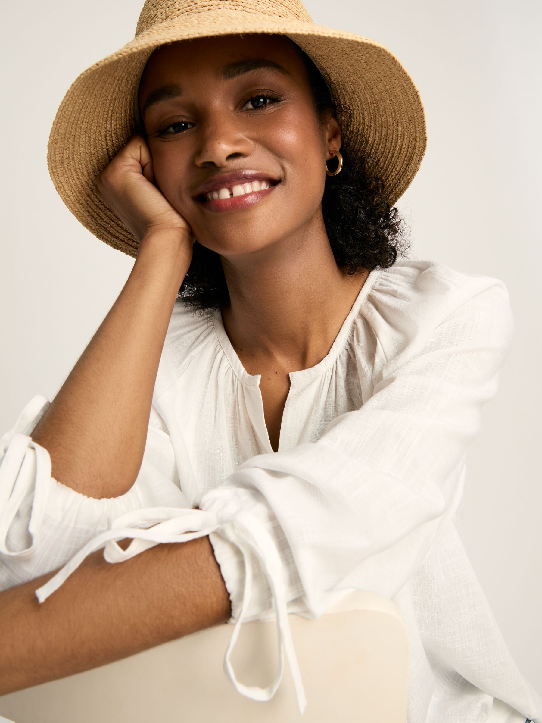 Sylvie White Tie Cuff Blouse - Image 4 of 6