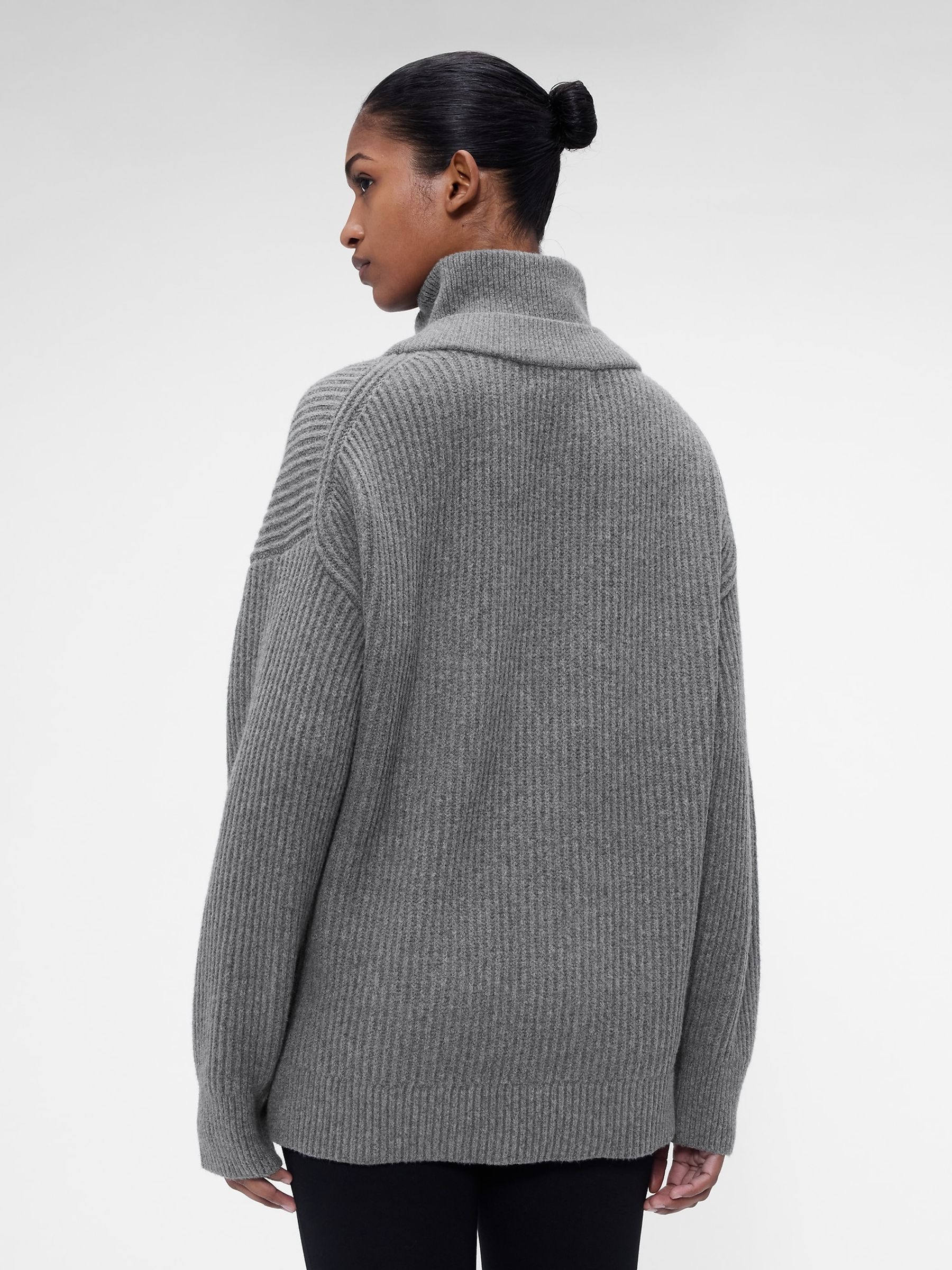 Gap x Victoria Beckham Grey CashSoft High-Neck Pullover Jumper - Image 2 of 8
