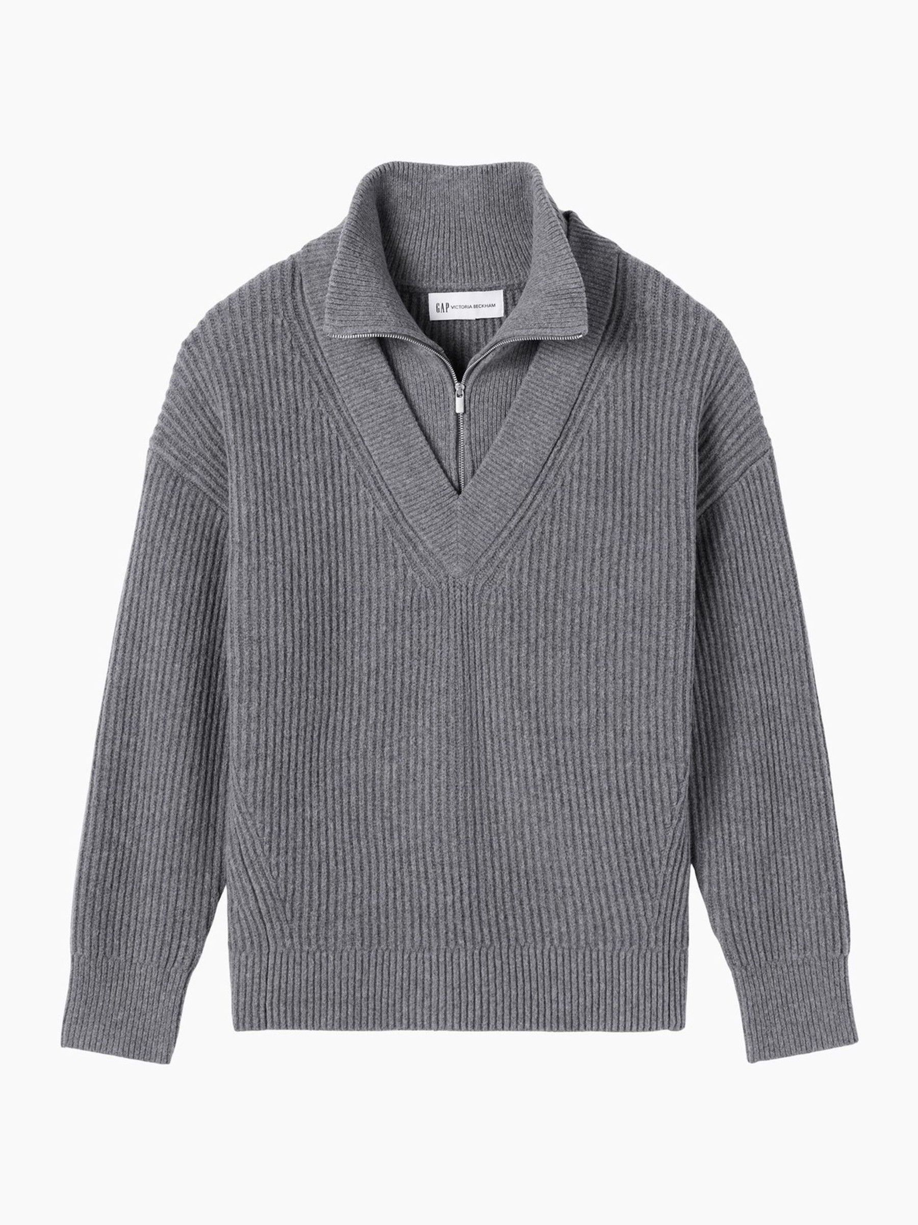 Gap x Victoria Beckham Grey CashSoft High-Neck Pullover Jumper - Image 5 of 8