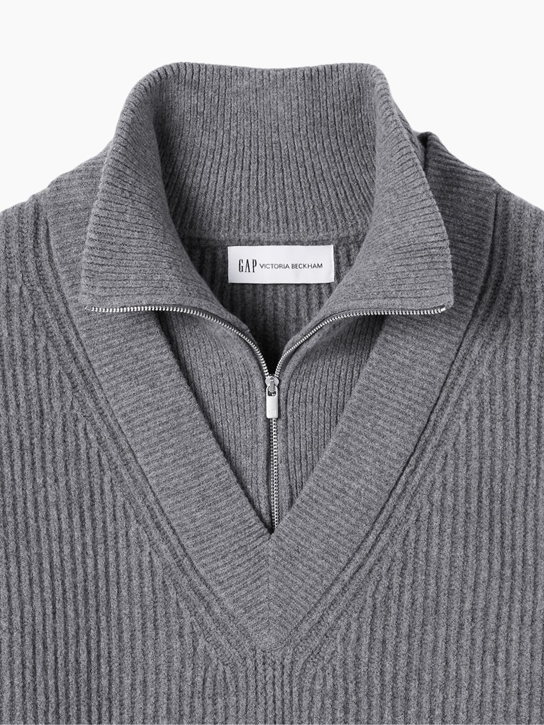Gap x Victoria Beckham Grey CashSoft High-Neck Pullover Jumper - Image 6 of 8
