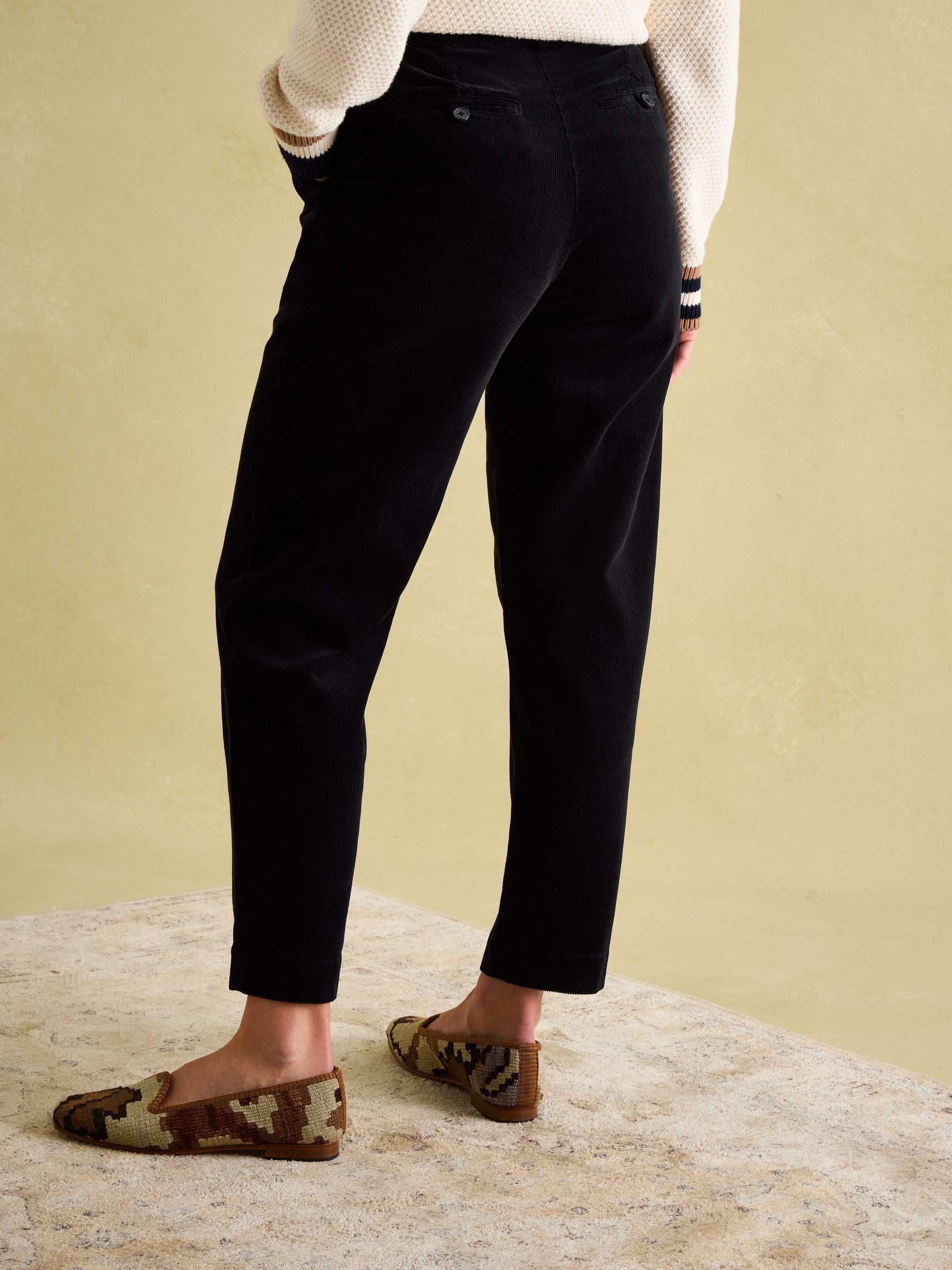Calla Navy Corduroy Tapered Trousers - Image 2 of 6