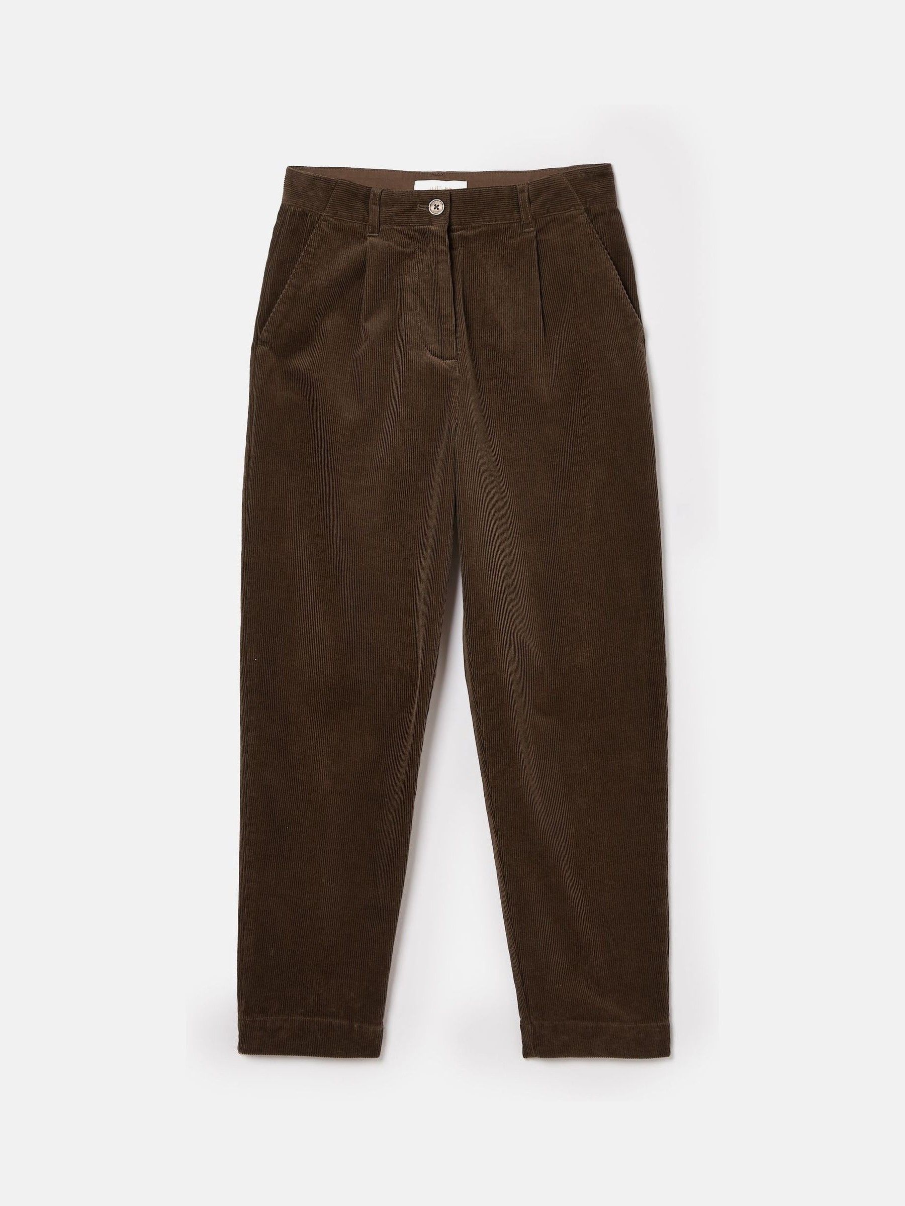 Calla Dark Brown Corduroy Tapered Trousers - Image 6 of 6