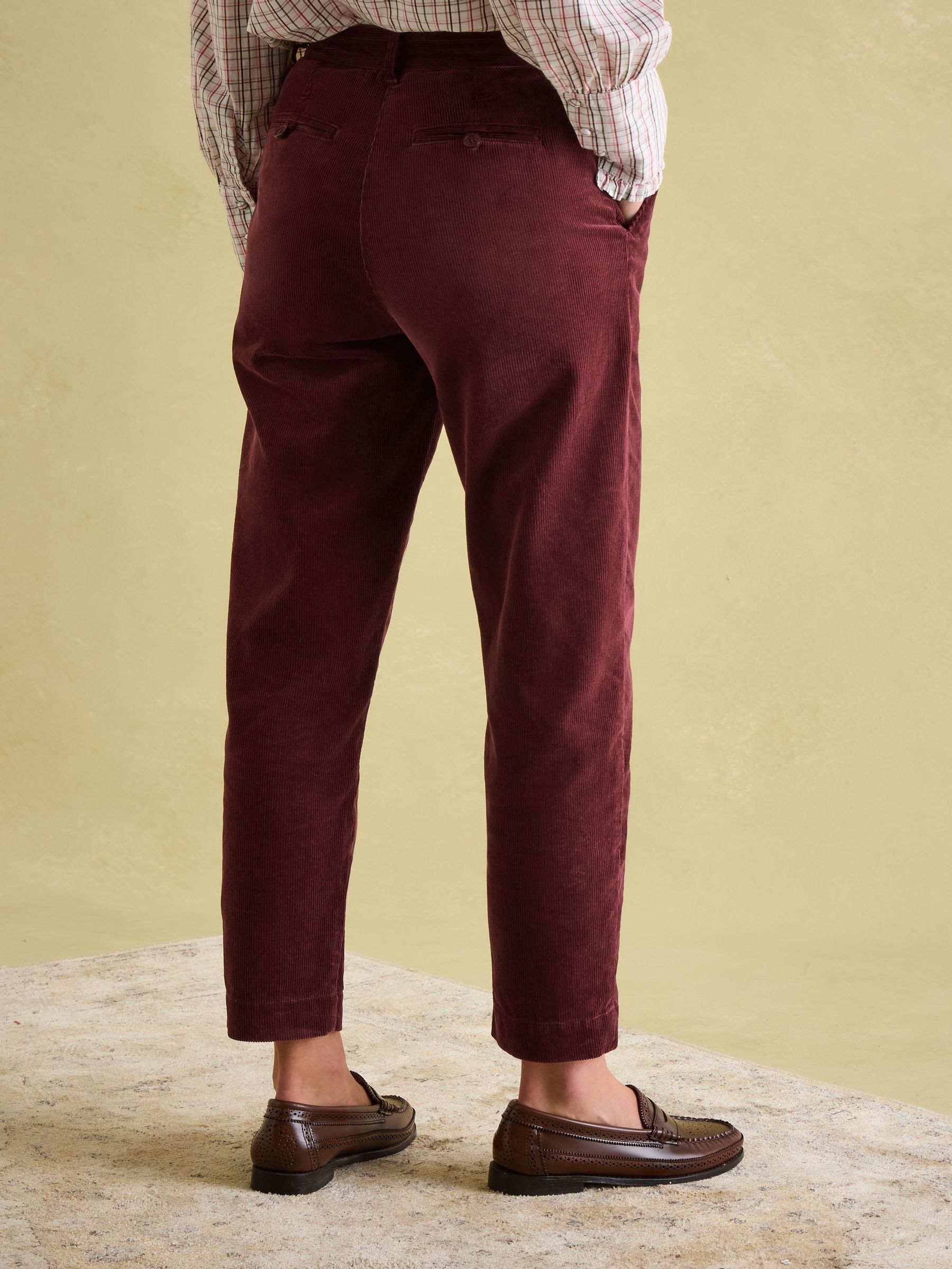 Calla Burgundy Corduroy Tapered Trousers - Image 2 of 6