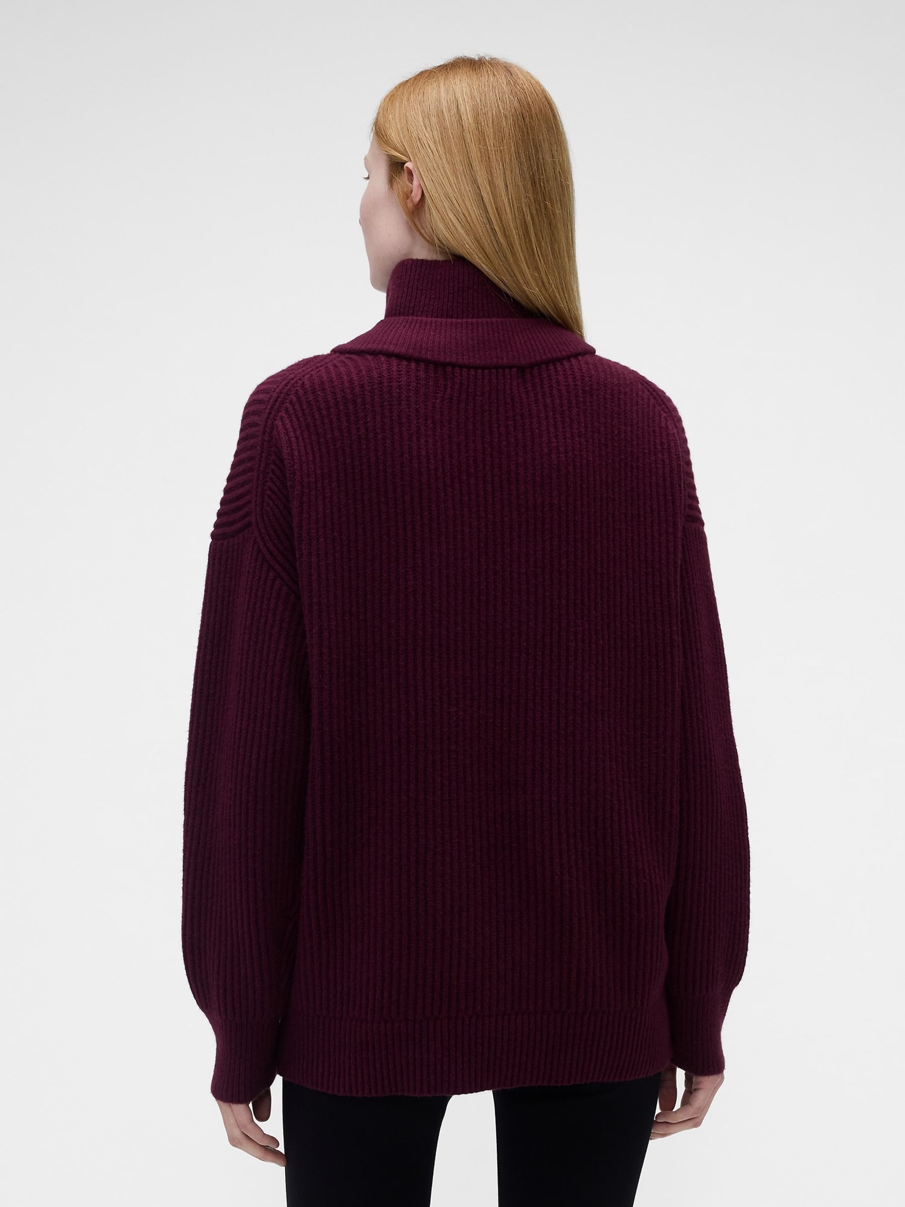 Gap x Victoria Beckham Burgundy Red CashSoft High-Neck Pullover Jumper - Image 2 of 8 Gap x Victoria Beckham Burgundy Red CashSoft High-Neck Pullover Jumper - Image 2 of 8