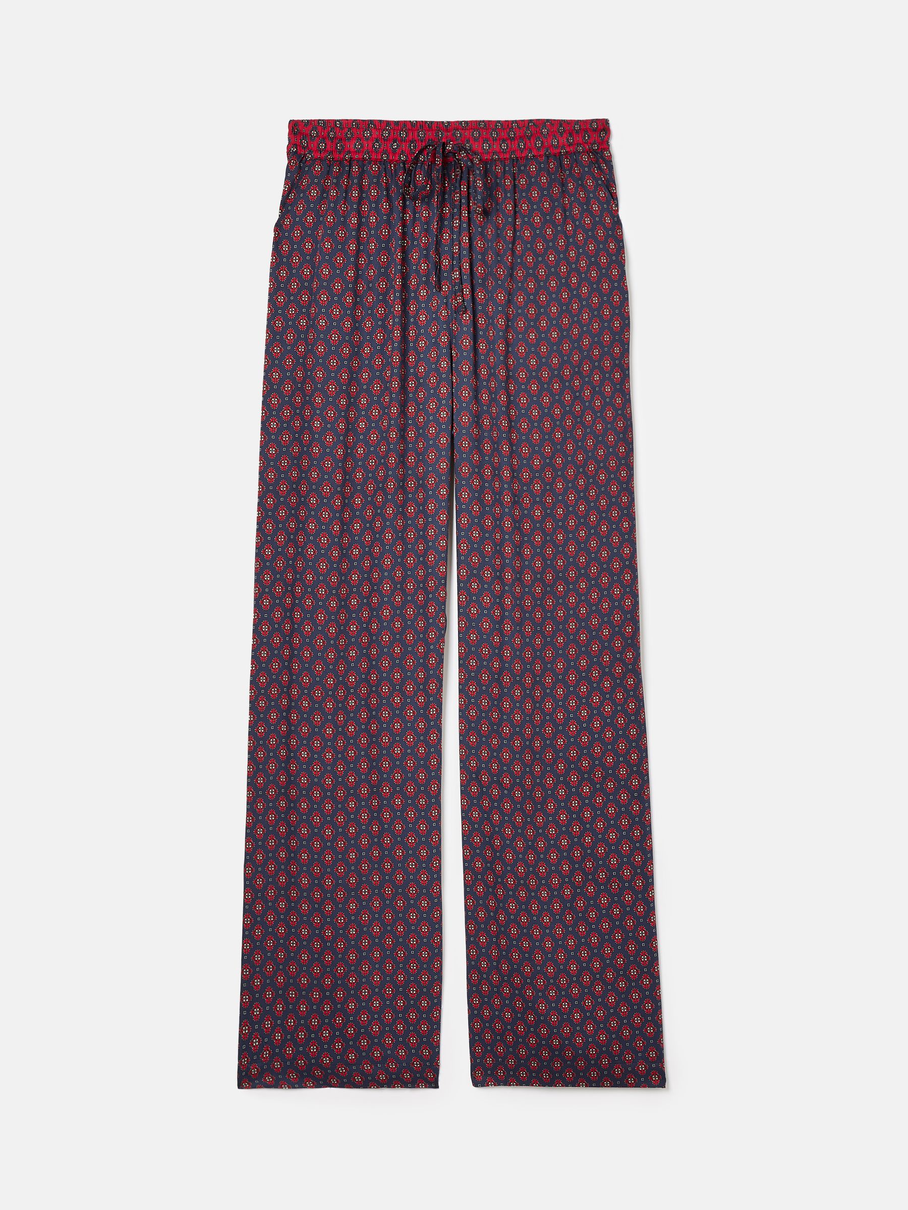 Red & Navy Satin Wide Leg Trousers - Image 8 of 8