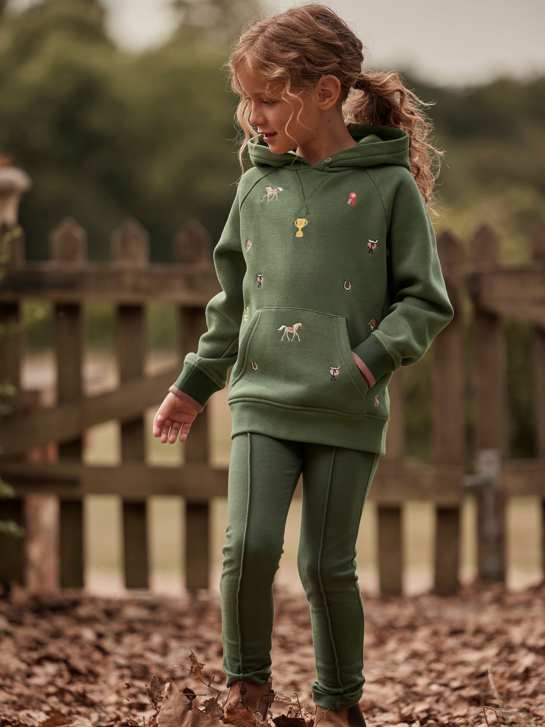 Lucas Embroidered Green Hoodie - Image 1 of 6