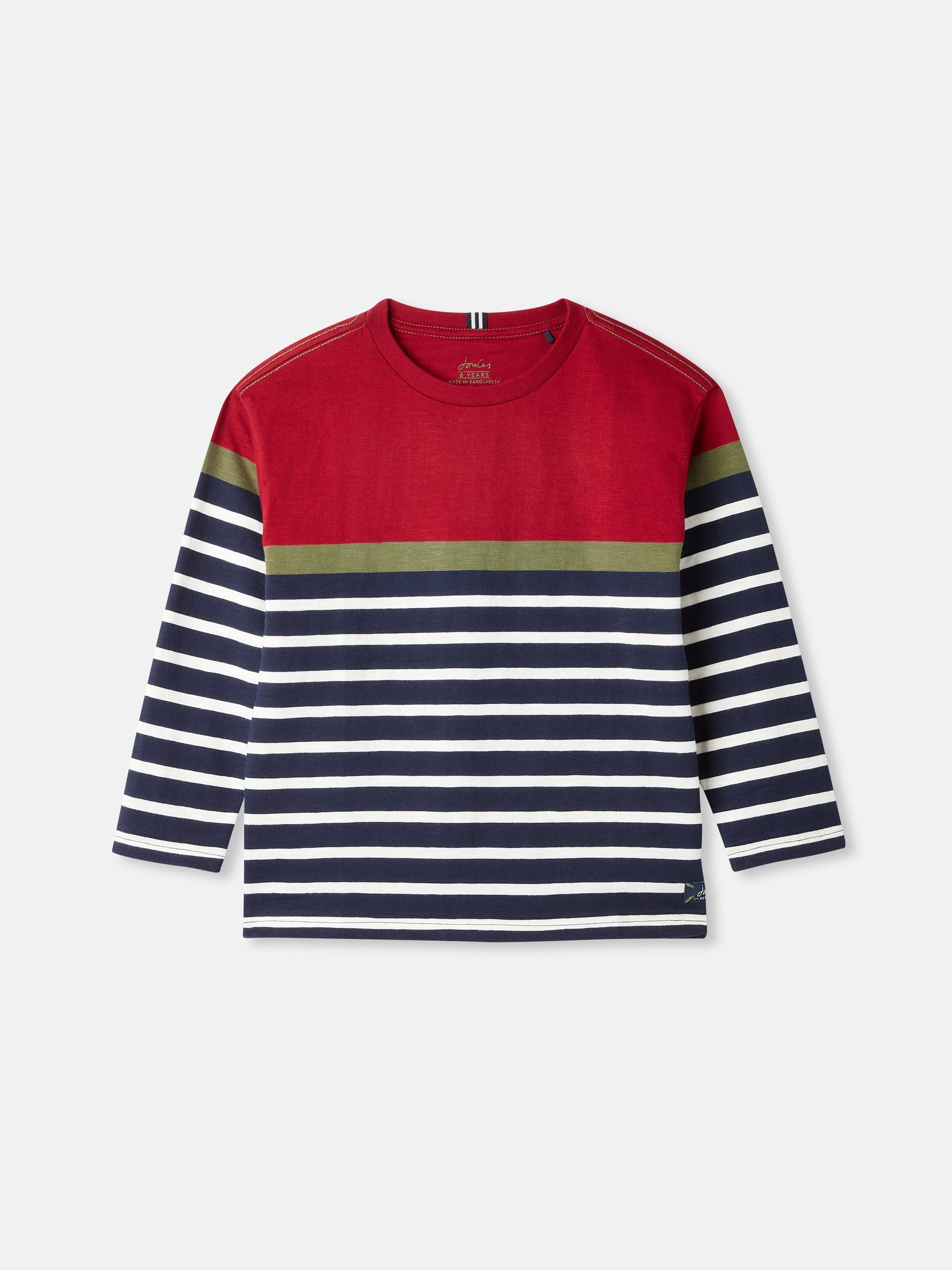 Navy & Red Striped Long Sleeve Top - Image 1 of 6