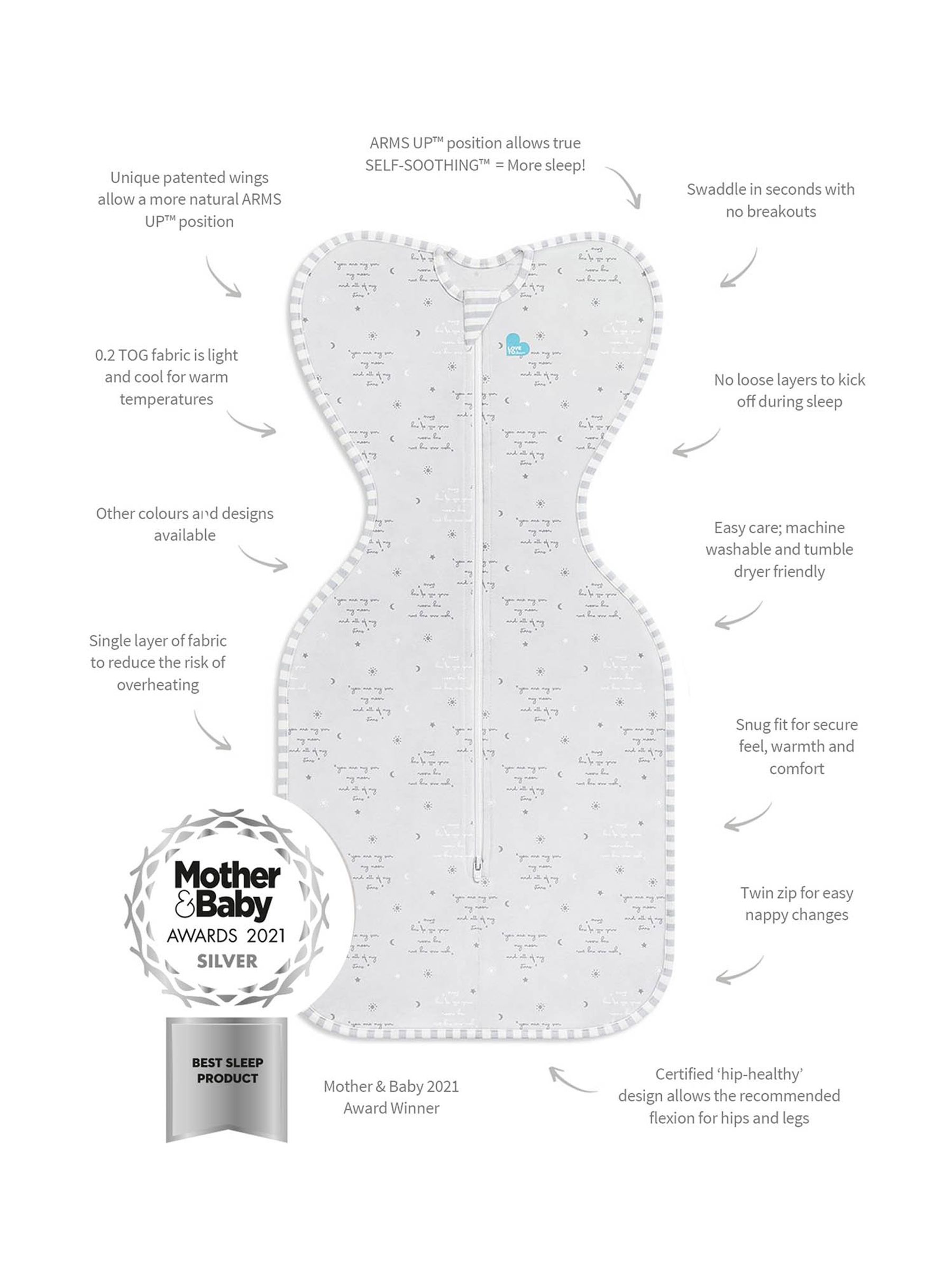 Grey Love To Dream Swaddle Up™ Designer Lite (You Are My) - Image 6 of 6