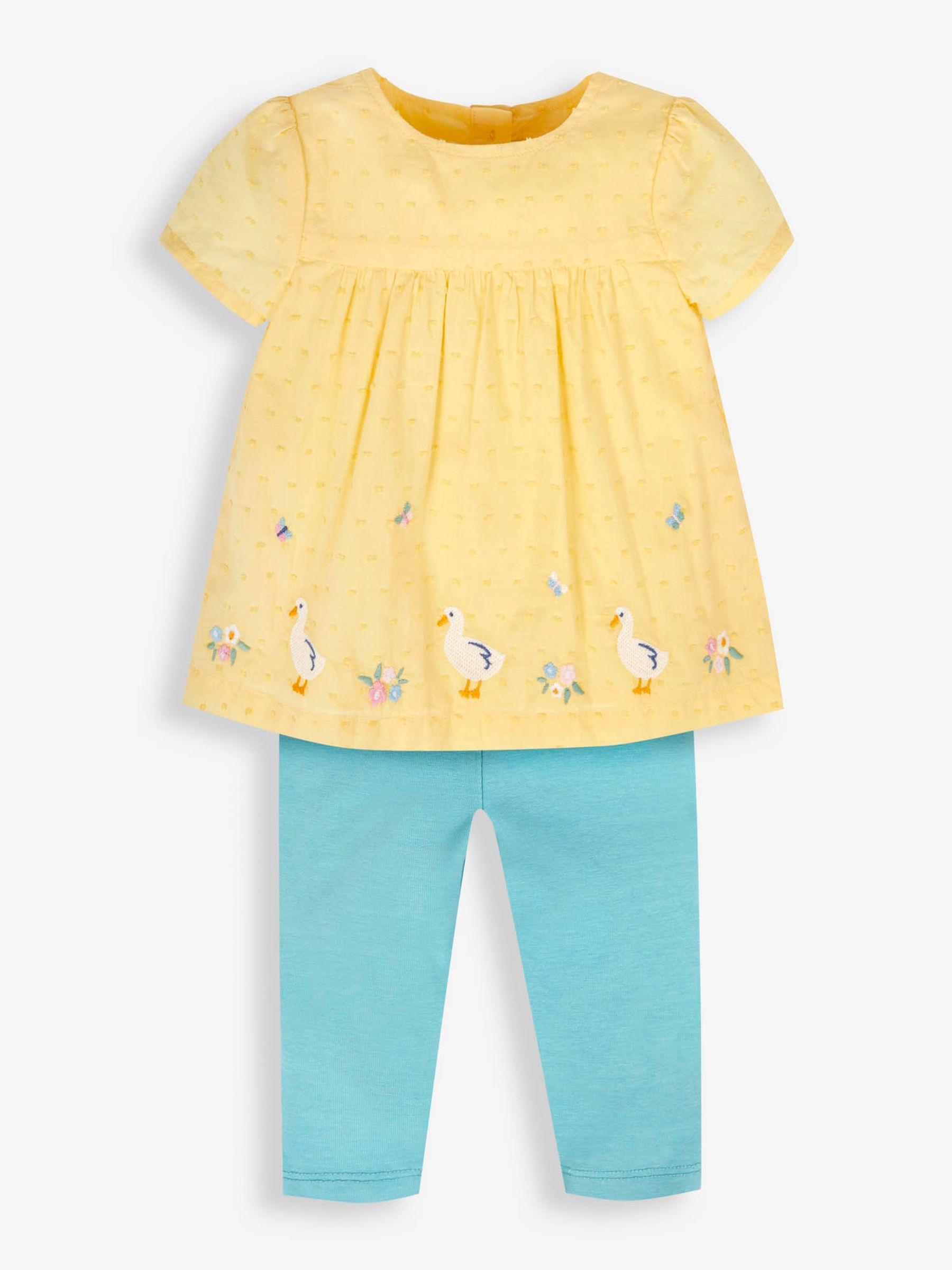 Yellow 2-Piece Duck Embroidered Top & Leggings Set - Image 1 of 5