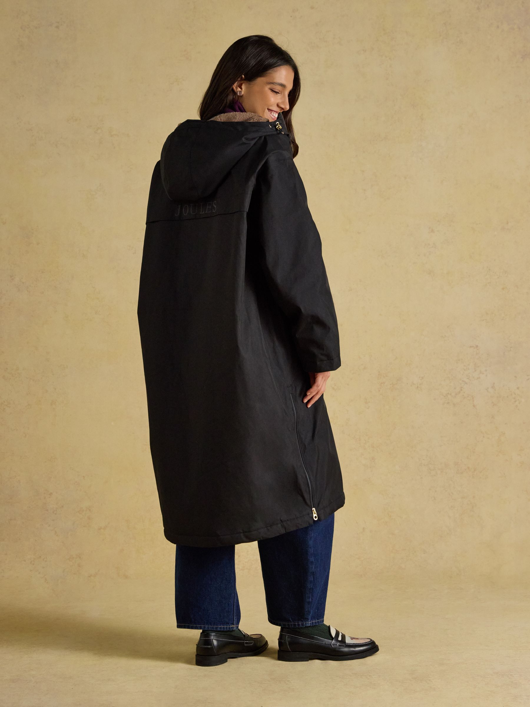 Coverall Black Oversized Fleece Lined Waterproof Coat - Image 2 of 12