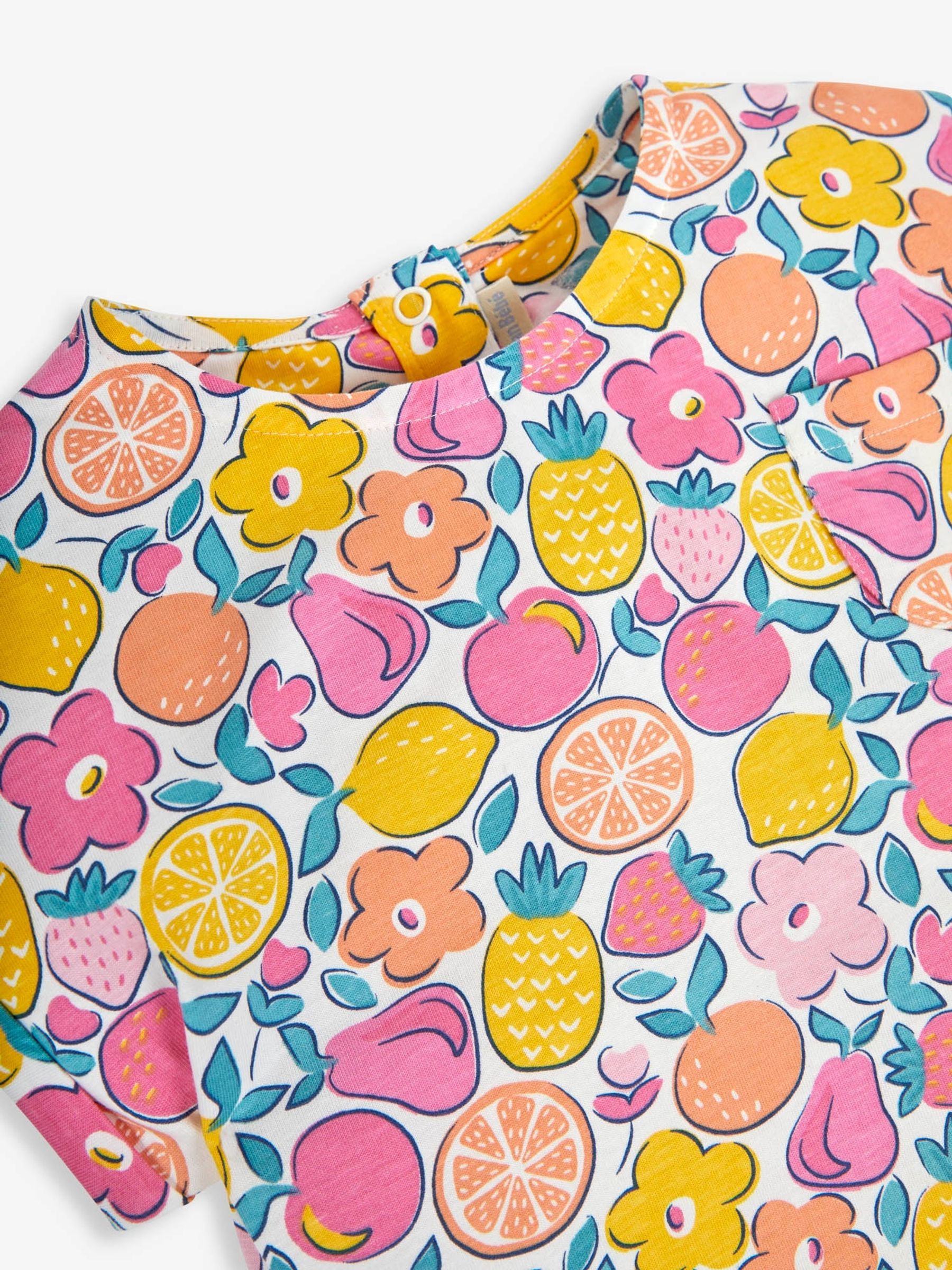 Pink Summer Fruit Print Pocket T-Shirt - Image 2 of 2