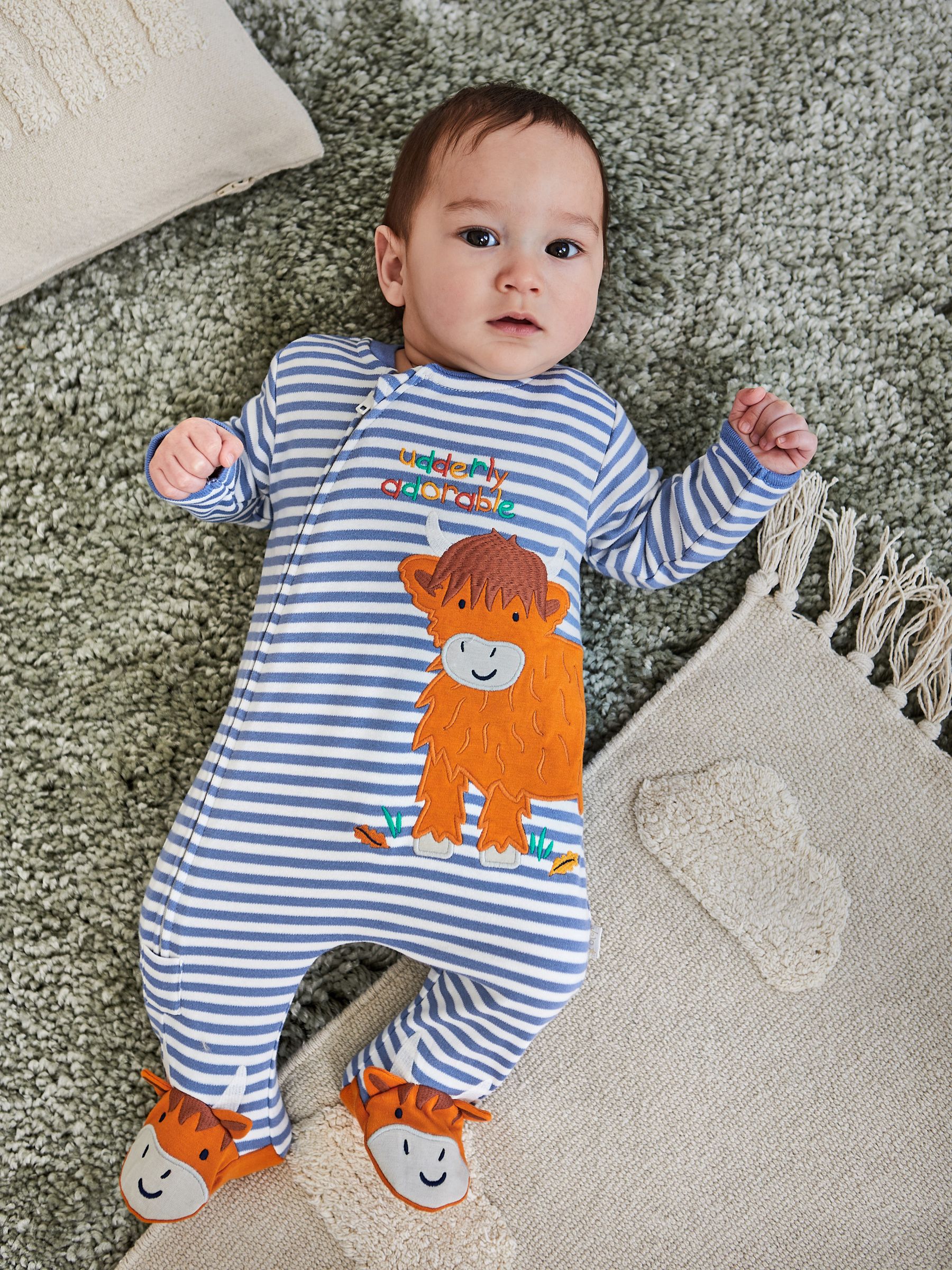 Indigo Appliqué Zip Sleepsuit - Image 1 of 5
