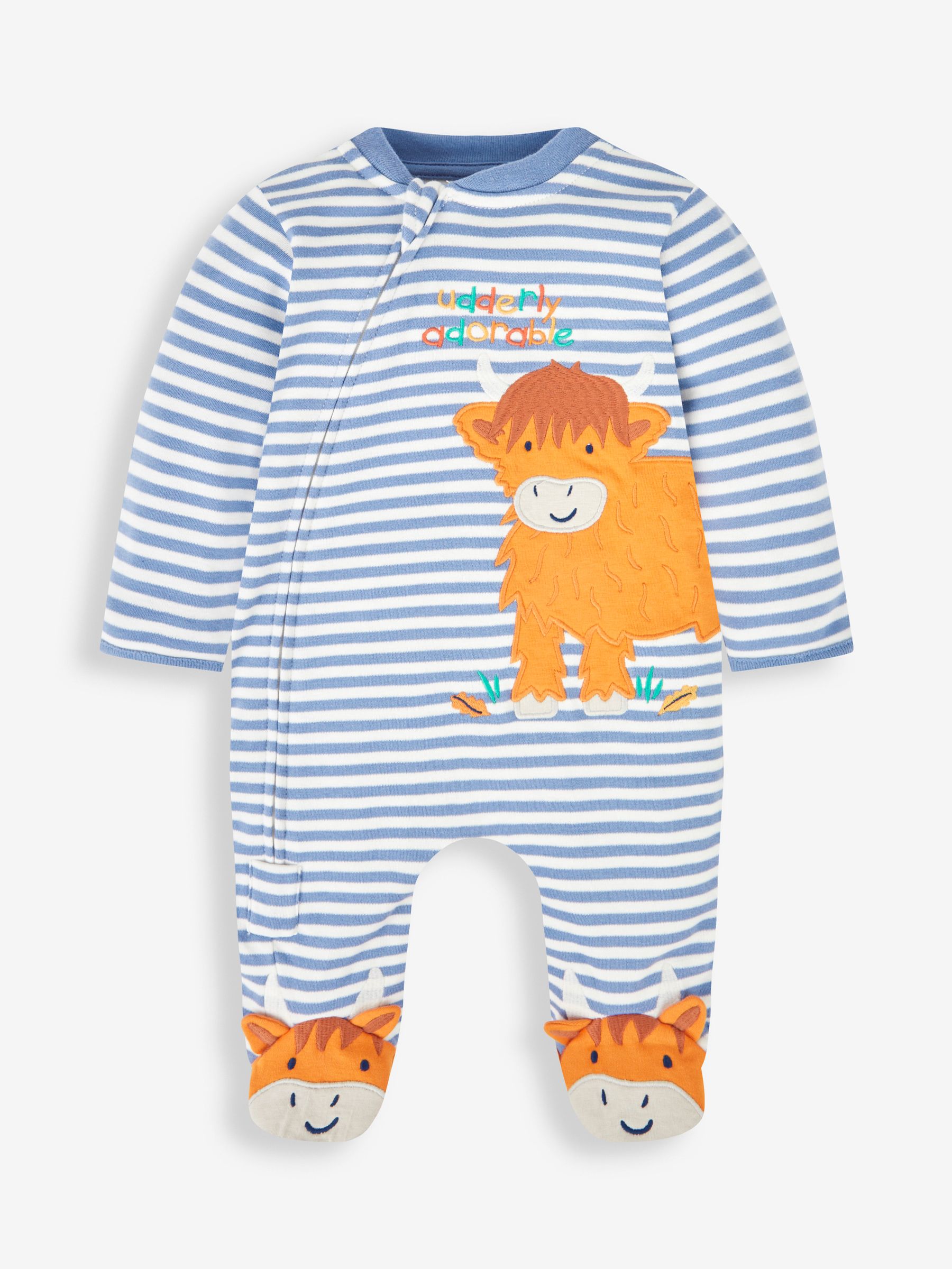 Indigo Appliqué Zip Sleepsuit - Image 3 of 5