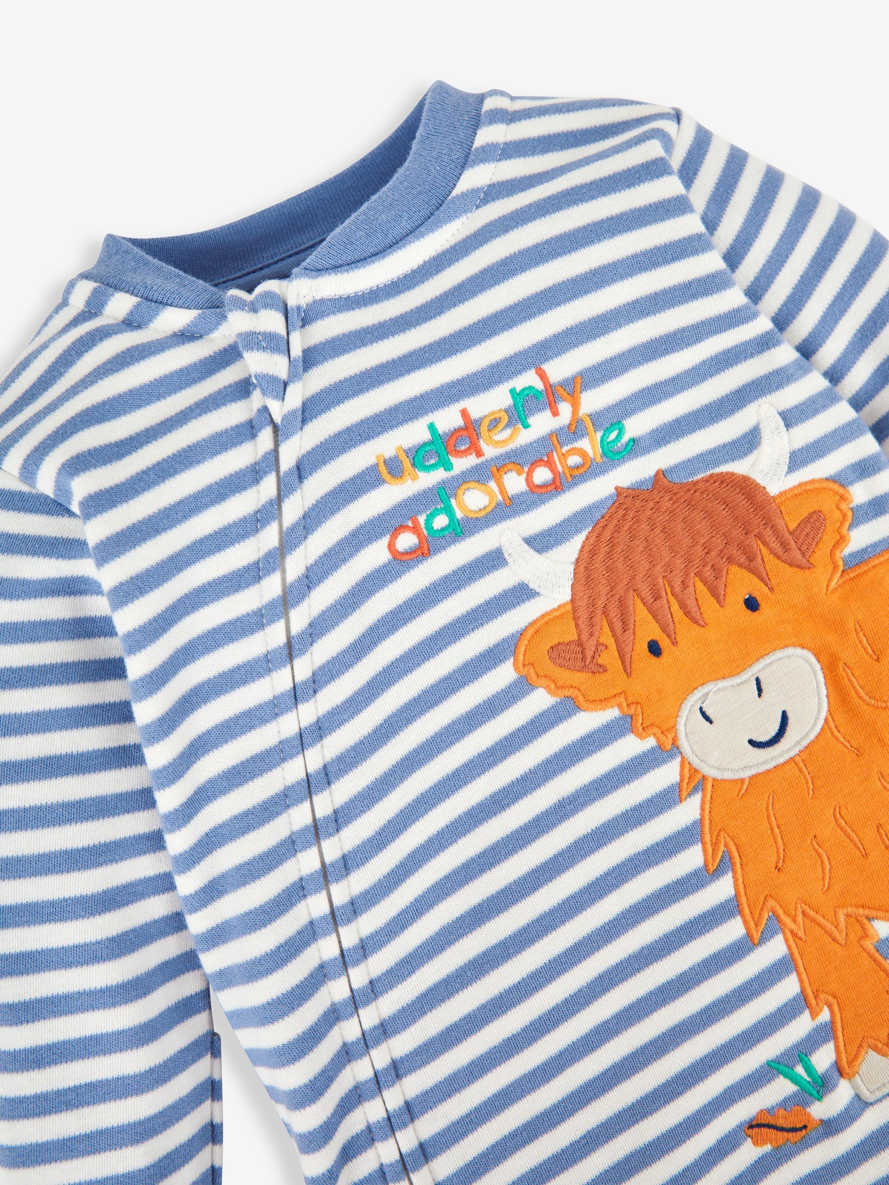 Indigo Appliqué Zip Sleepsuit - Image 4 of 5