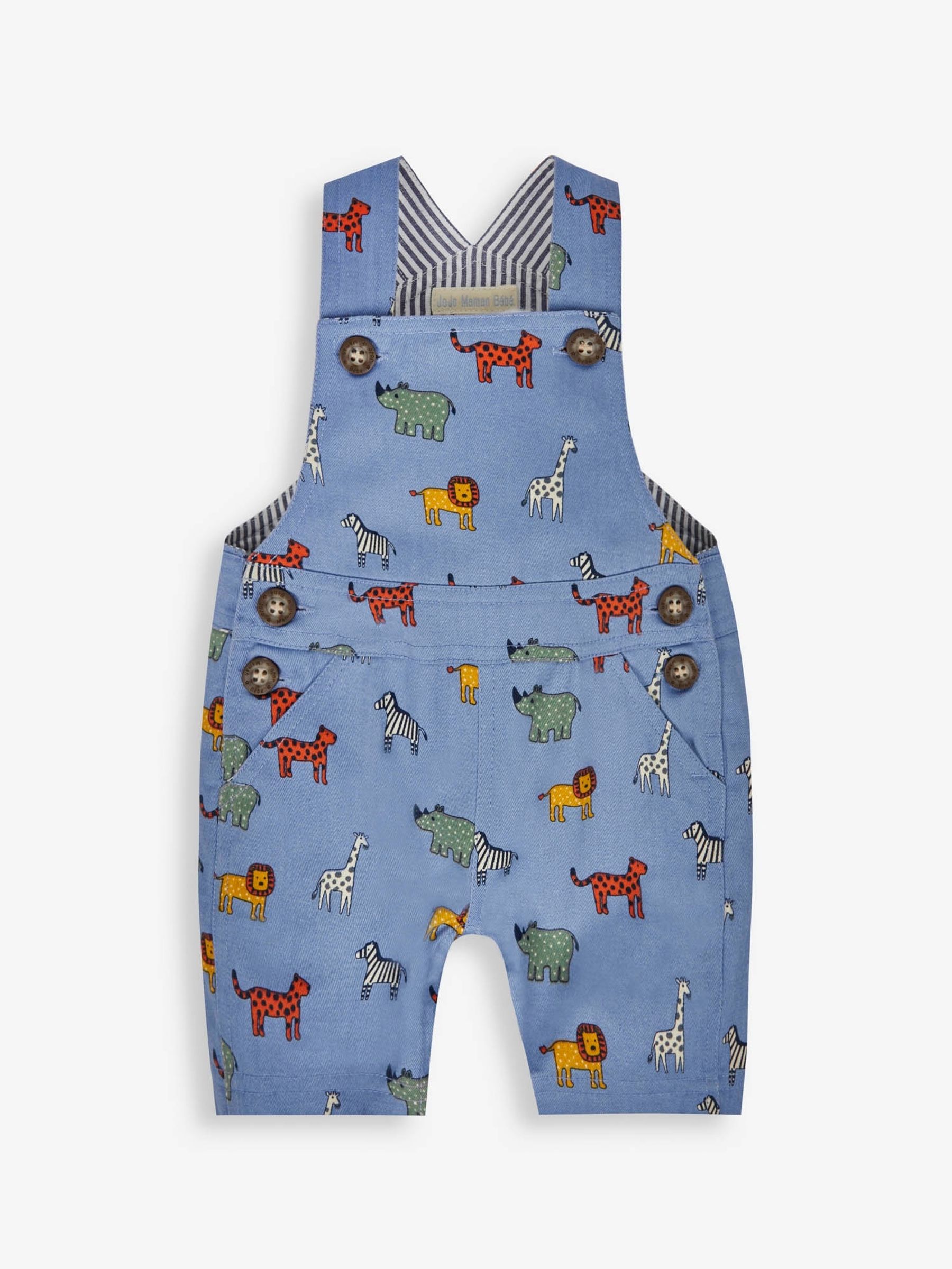Blue Safari Animal Print Short Dungarees - Image 1 of 2