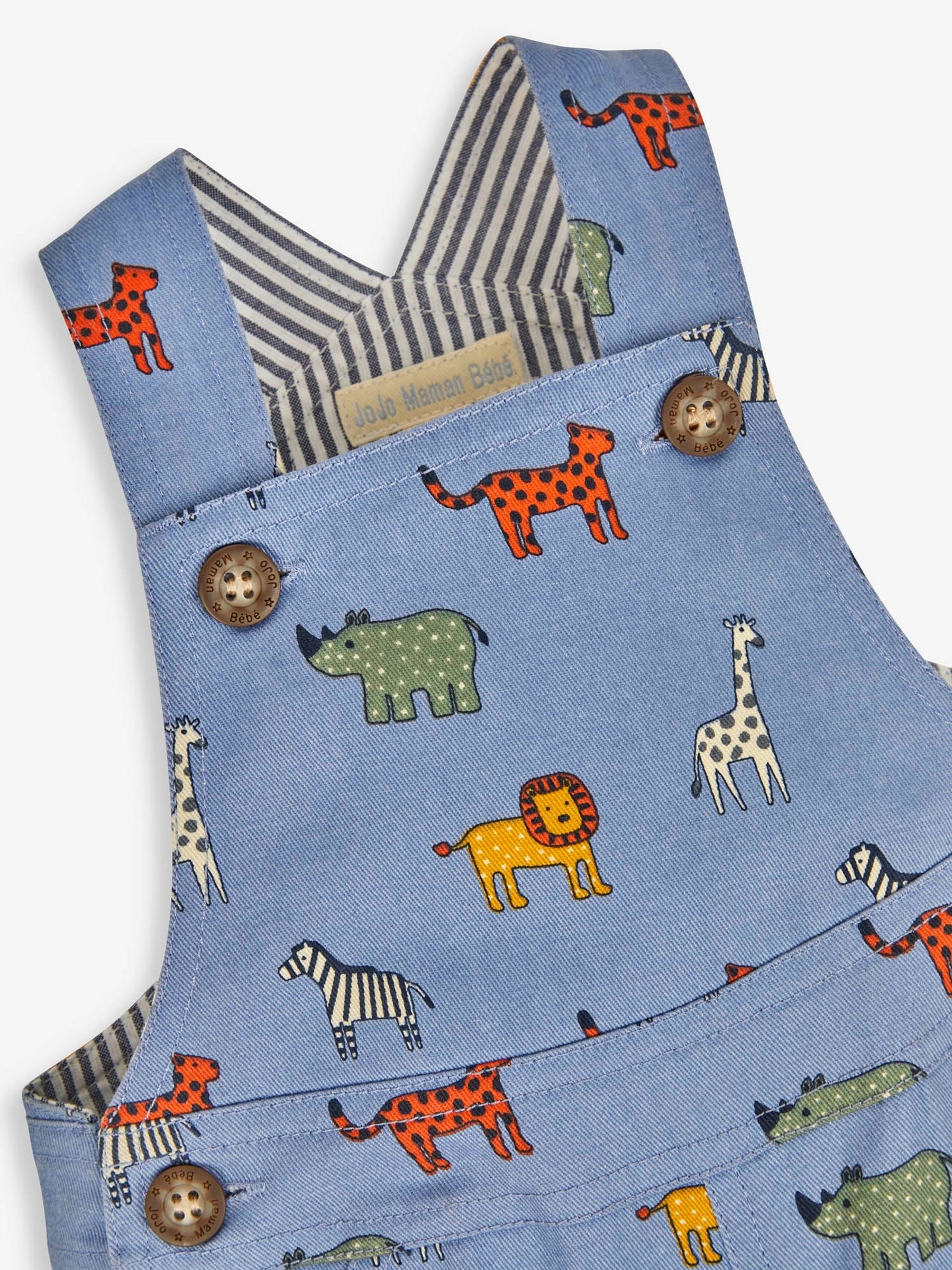 Blue Safari Animal Print Short Dungarees - Image 2 of 2