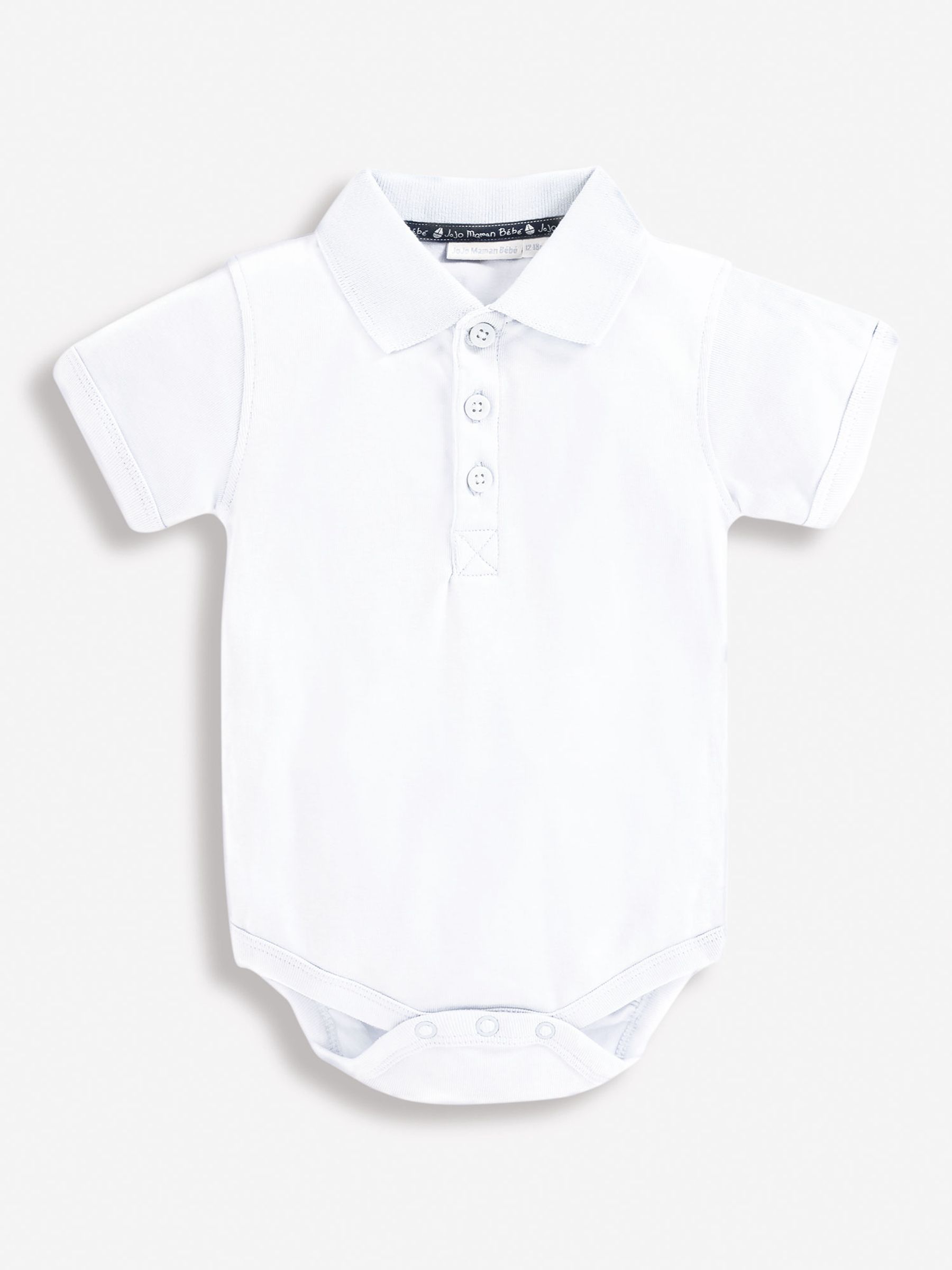White Short Sleeve Polo Shirt Bodysuit - Image 1 of 3
