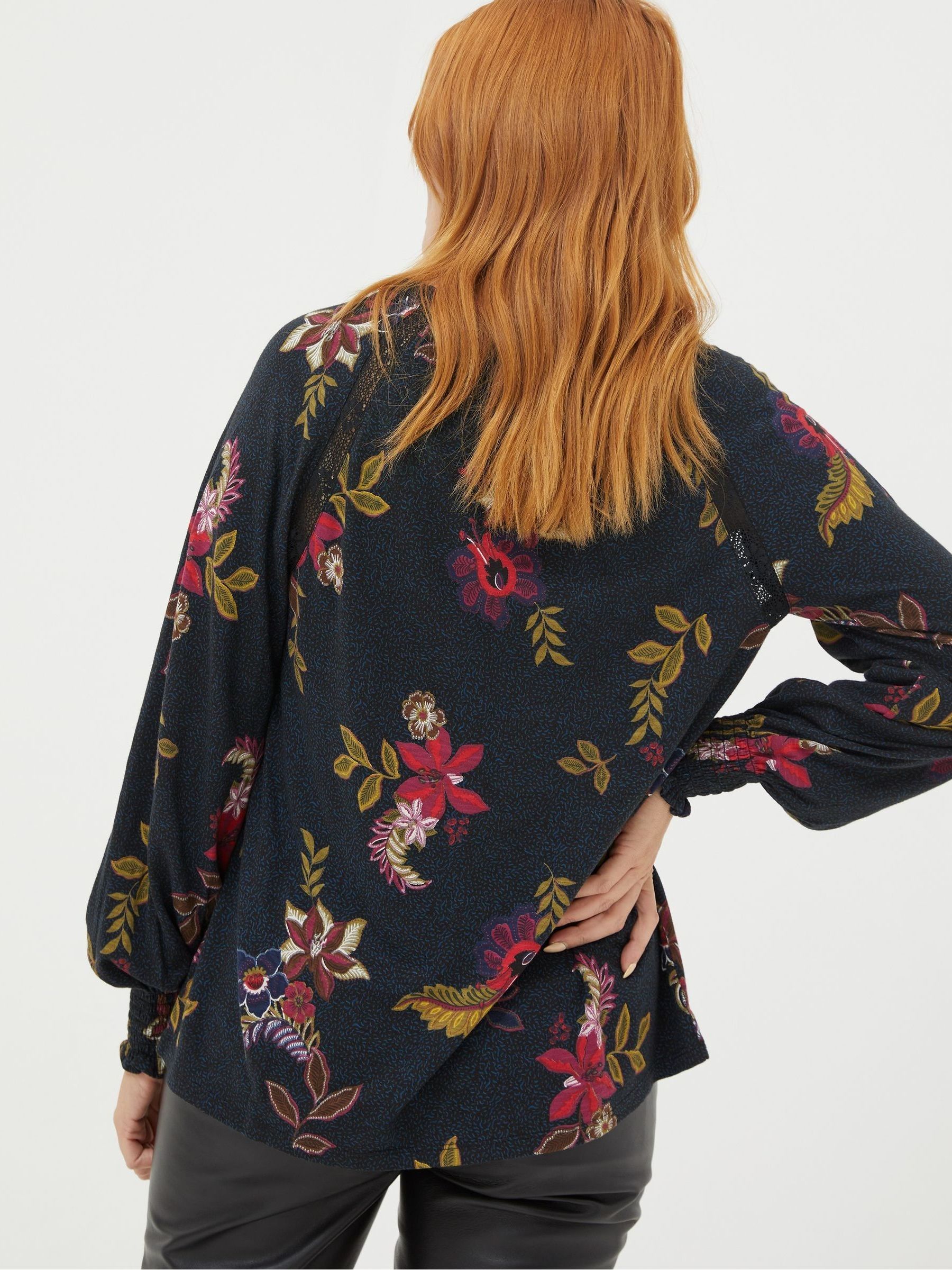 Black Florence Dotted Floral Top - Image 2 of 5