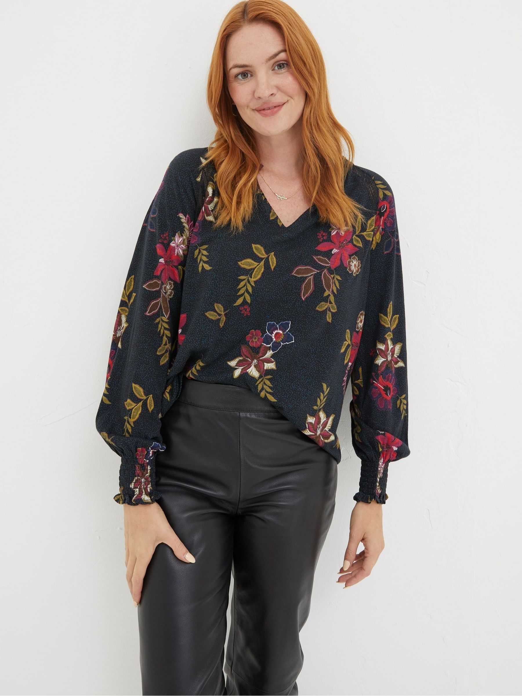 Black Florence Dotted Floral Top - Image 3 of 5