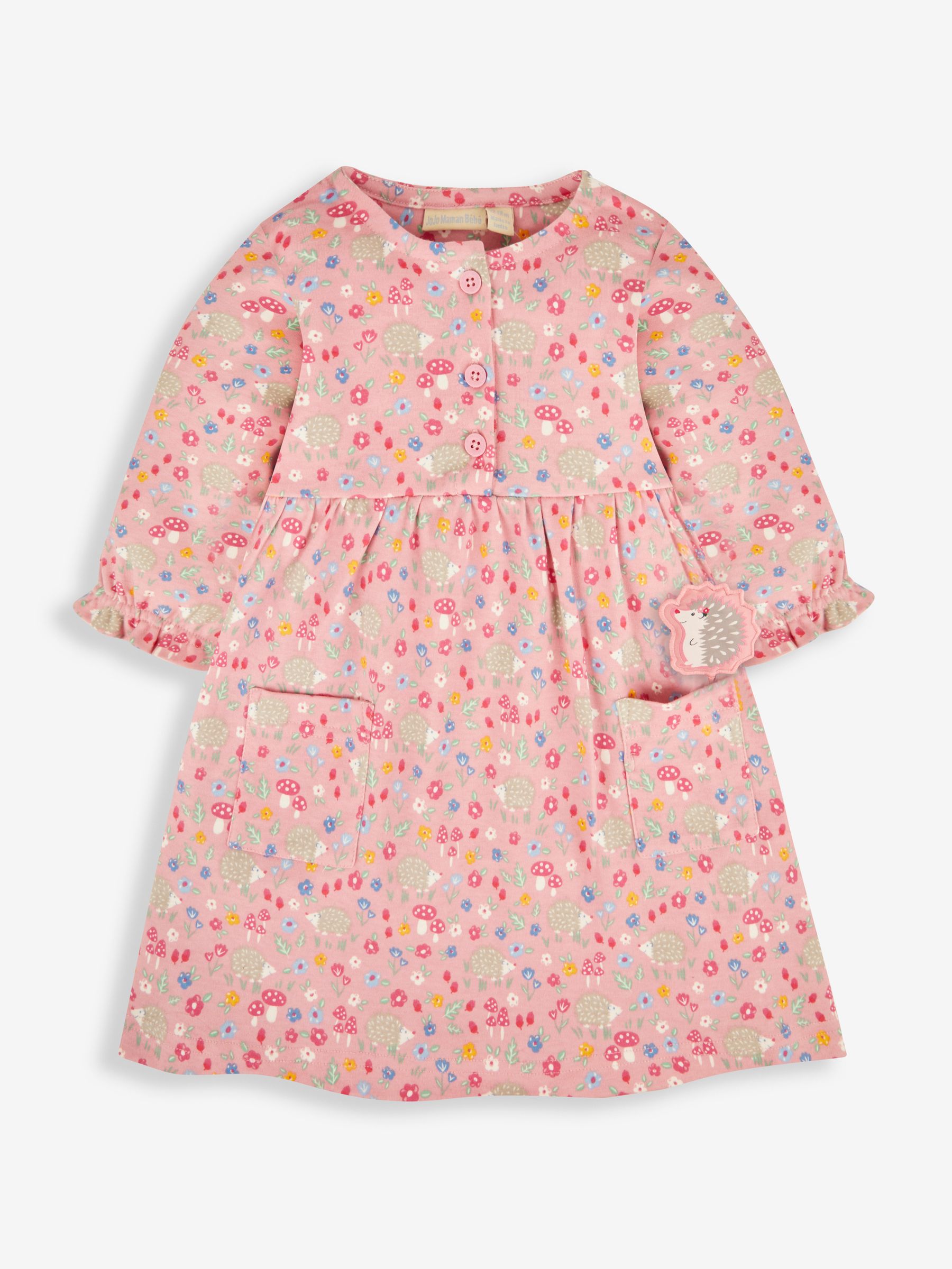 Pink Hedgehog Floral Button Front Dress - Image 1 of 4