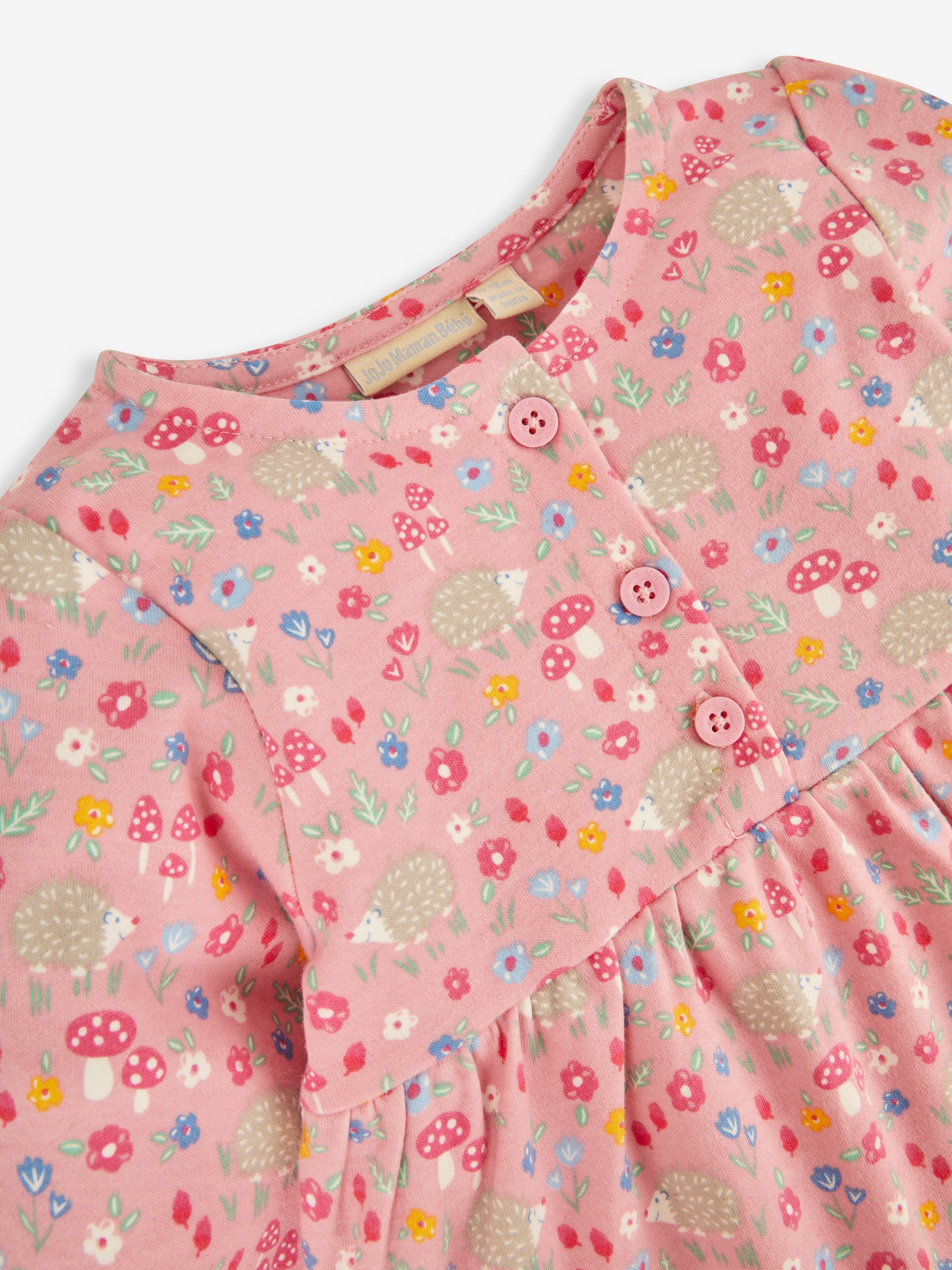 Pink Hedgehog Floral Button Front Dress - Image 3 of 4