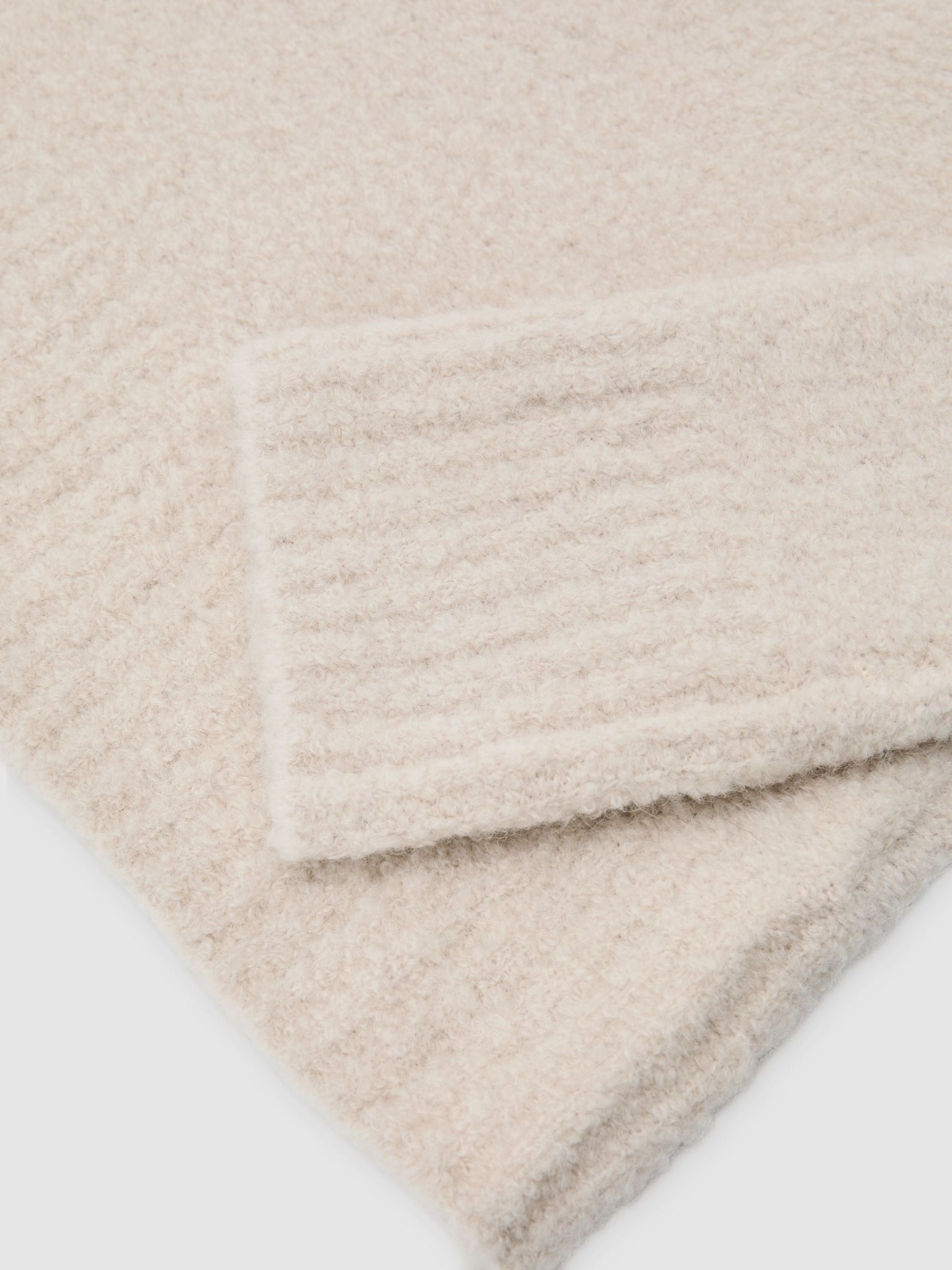 Wool-Blend Bouclé Funnel-Neck Jumper in Stone Neutral - Image 8 of 8