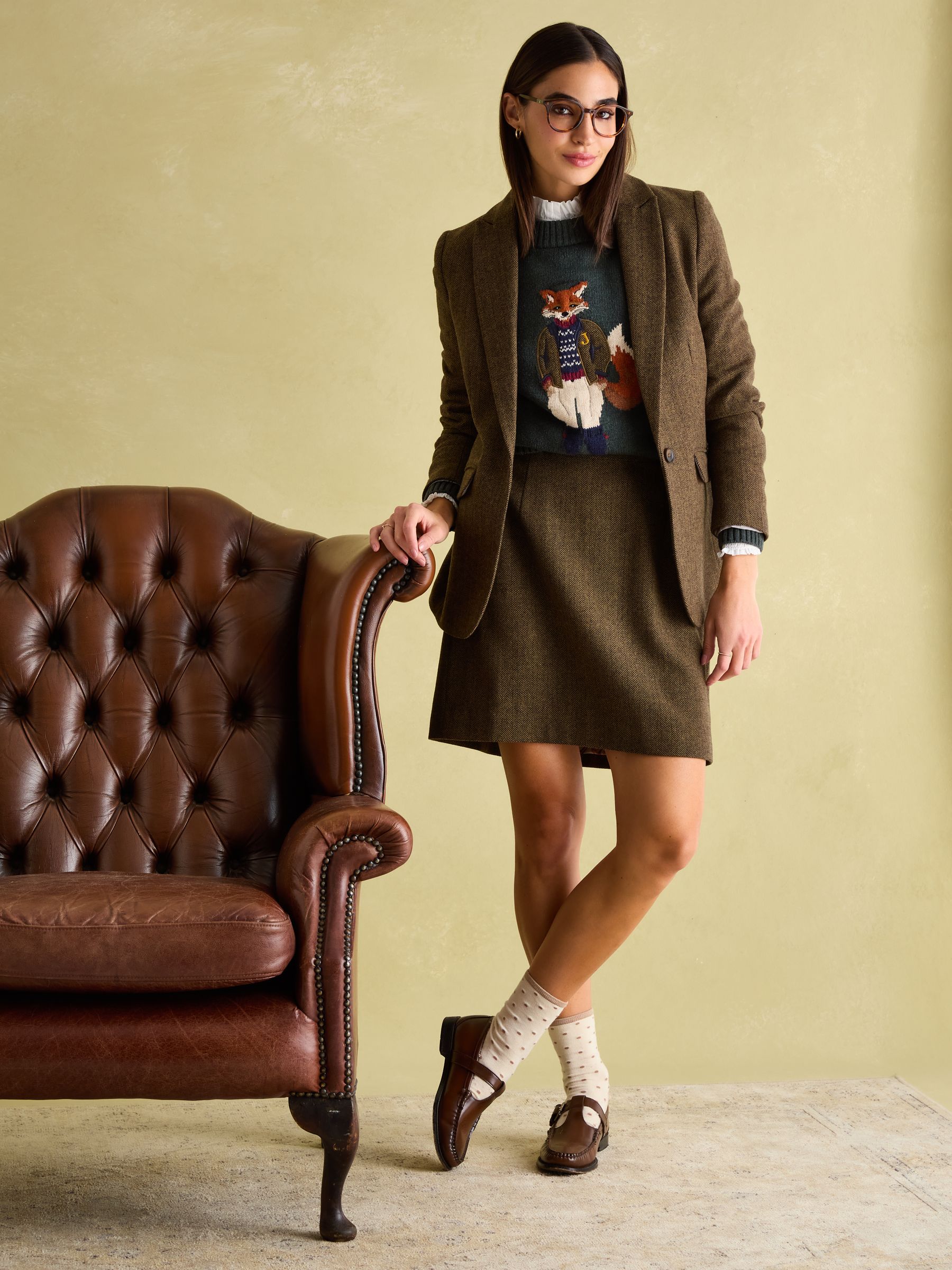 Bramble Brown Tweed Skirt - Image 3 of 8