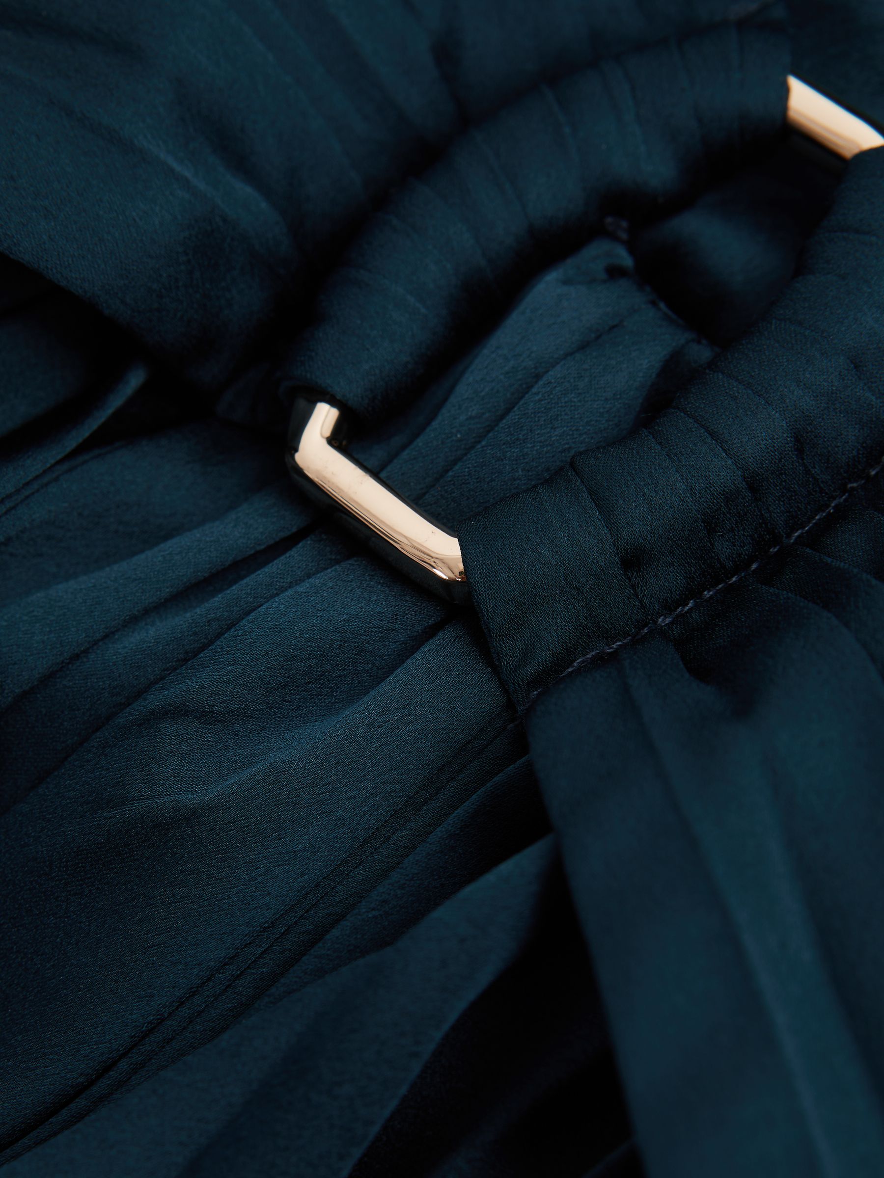 Acler Pleated Blouson Sleeve Midi Dress in Sea Blue - Image 6 of 7