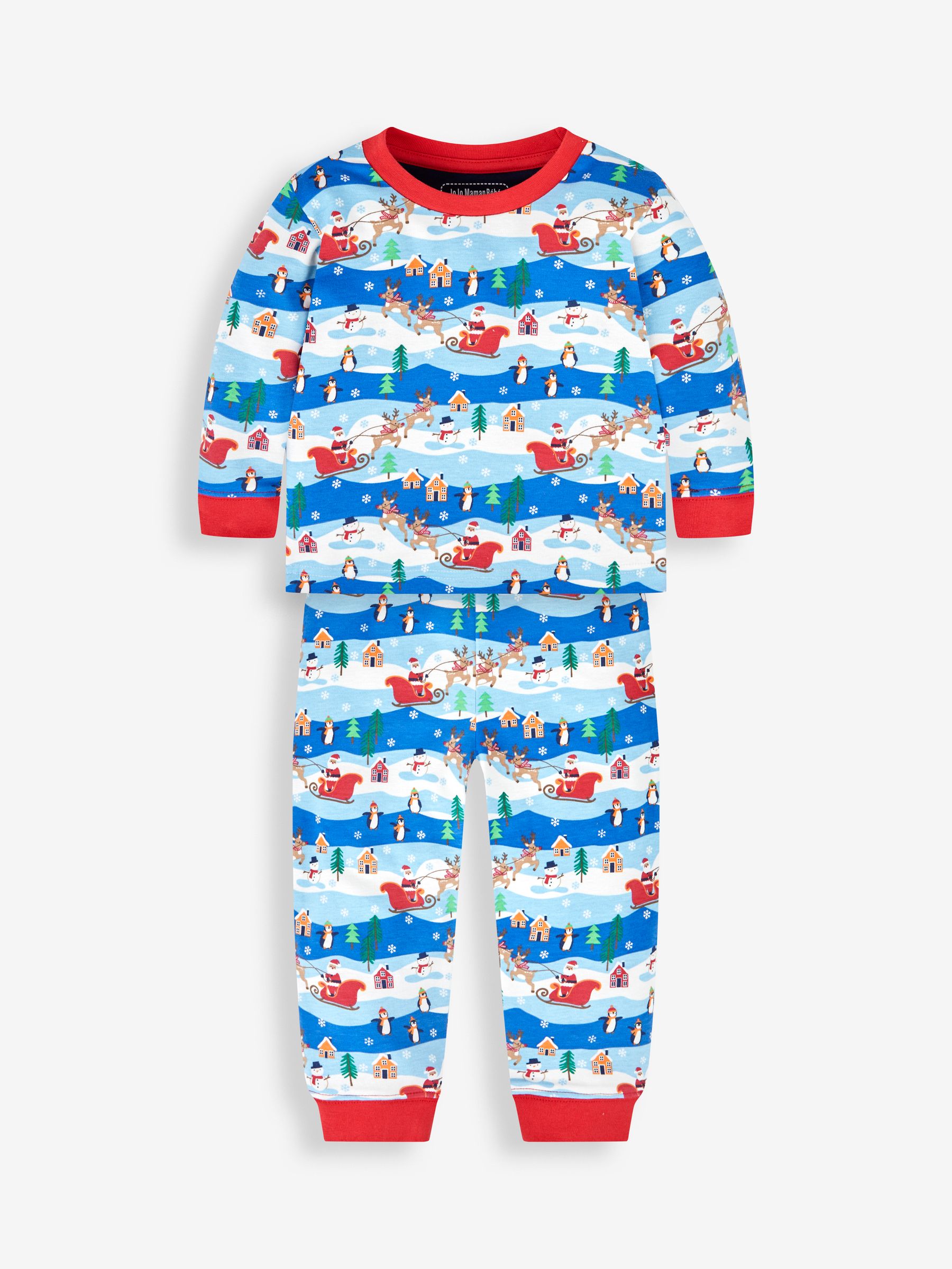 Blue Kids' Christmas Scene Pyjamas - Image 3 of 8
