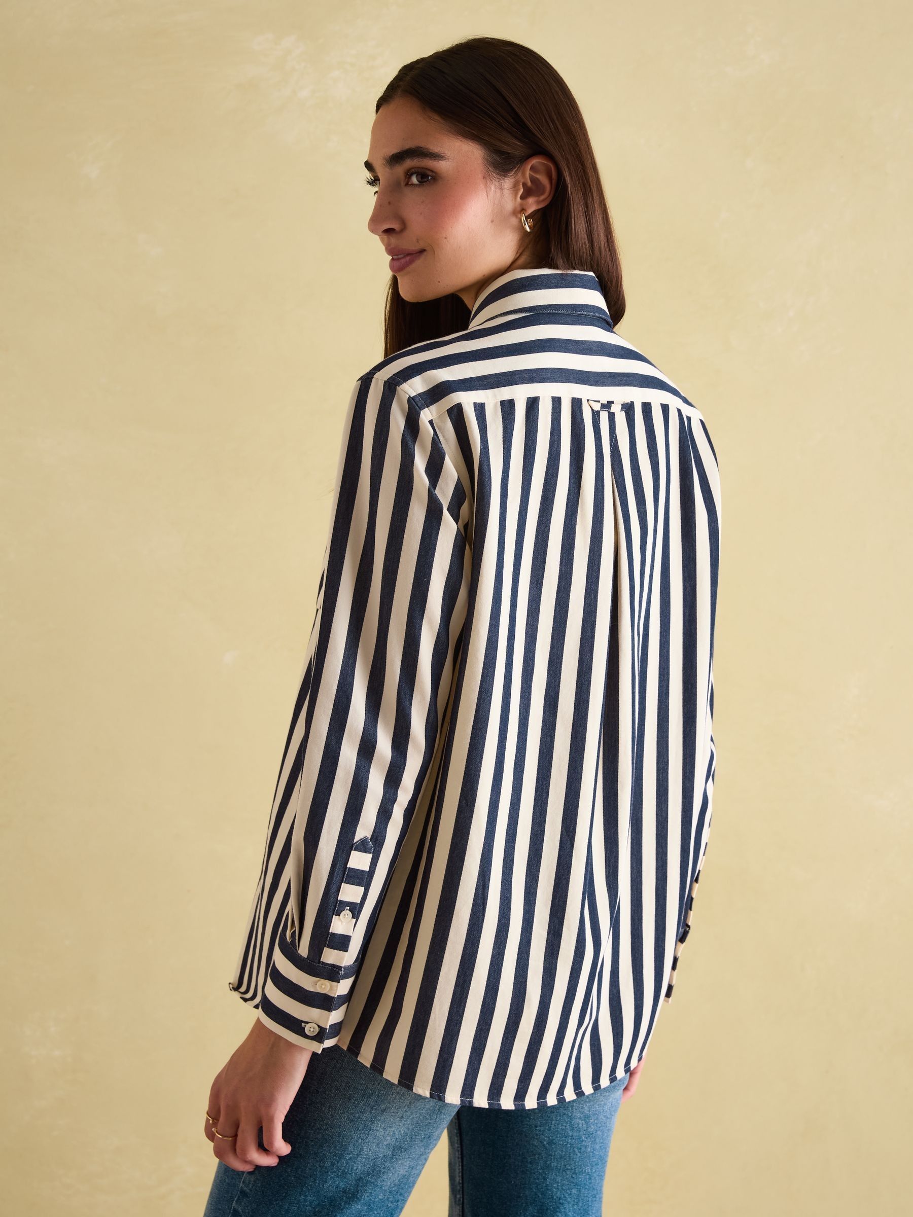 Amilla Navy & Cream Stripe Shirt - Image 2 of 6