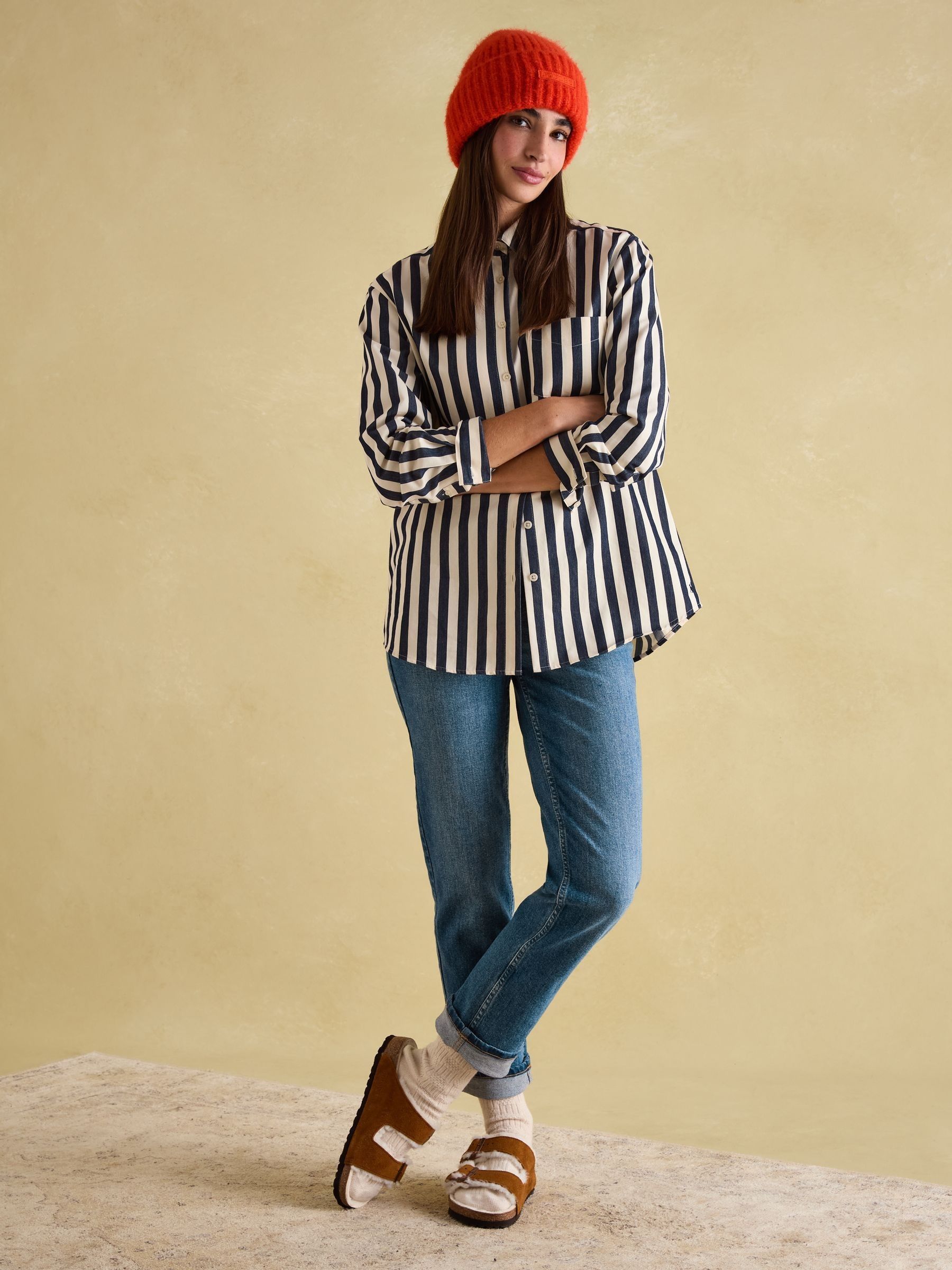 Amilla Navy & Cream Stripe Shirt - Image 5 of 6