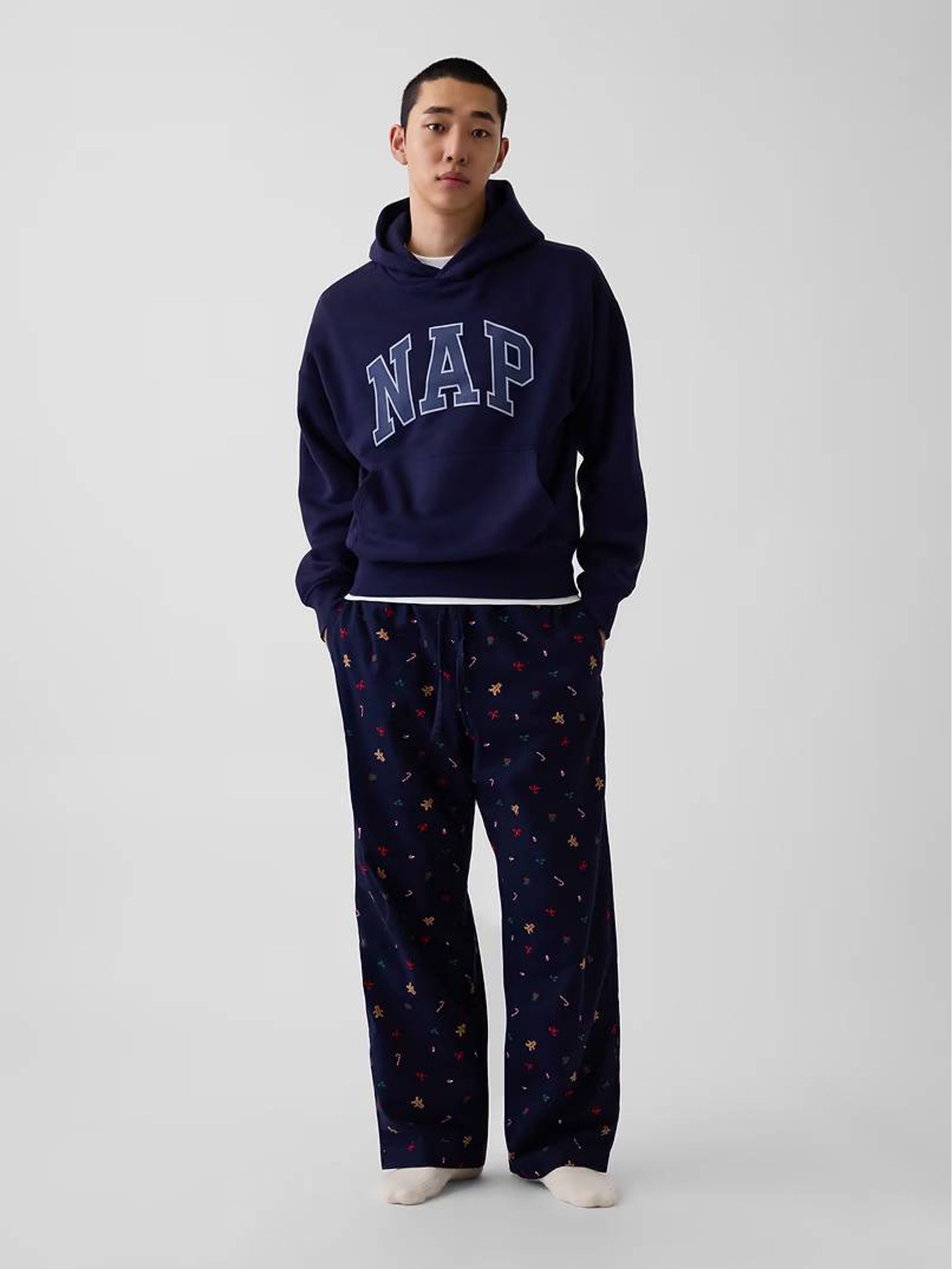 Navy Gingerbread Matching Family Flannel Pyjama Bottoms - Image 3 of 7