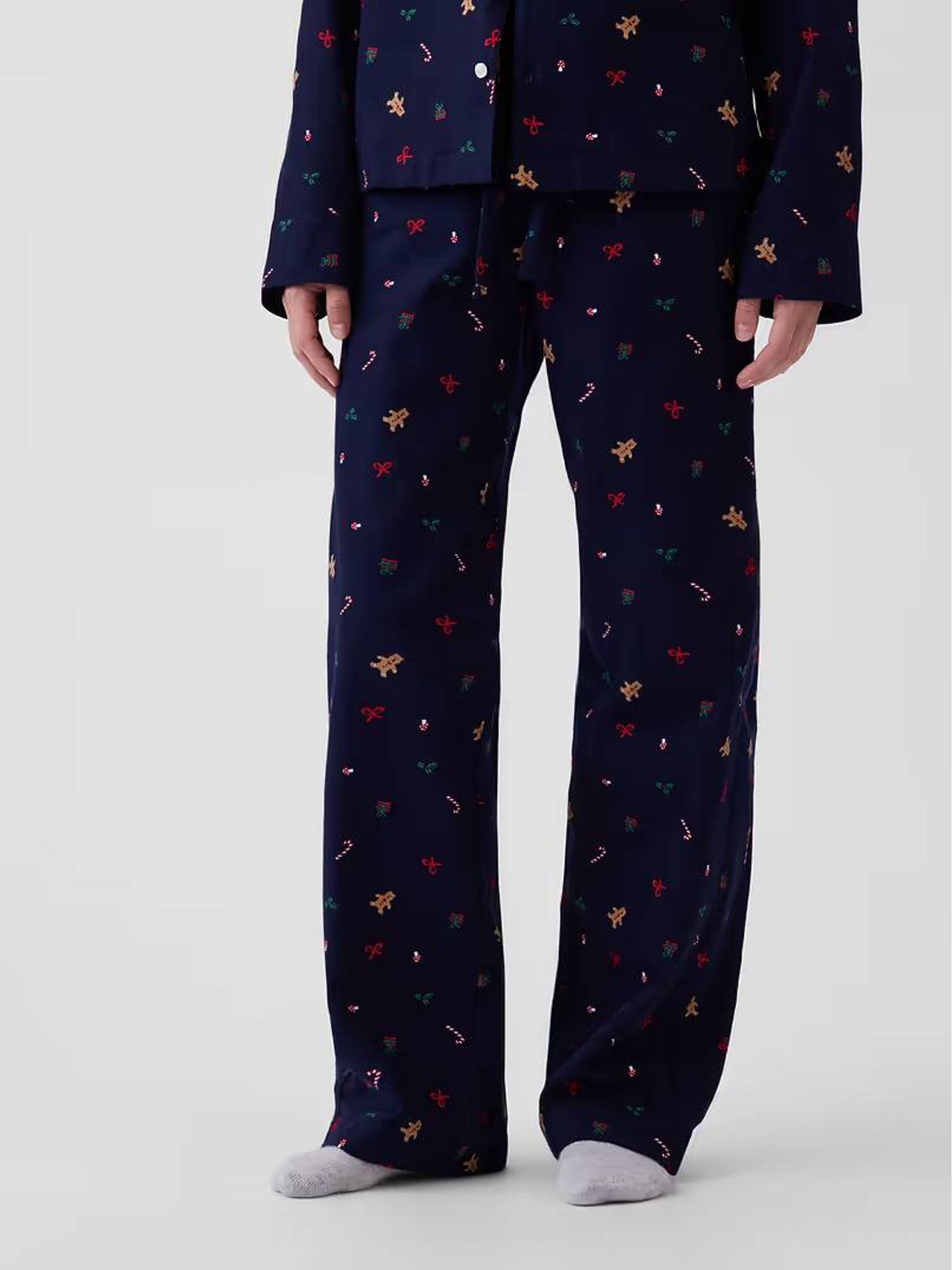 Navy Gingerbread Matching Family Flannel Pyjama Bottoms - Image 4 of 7